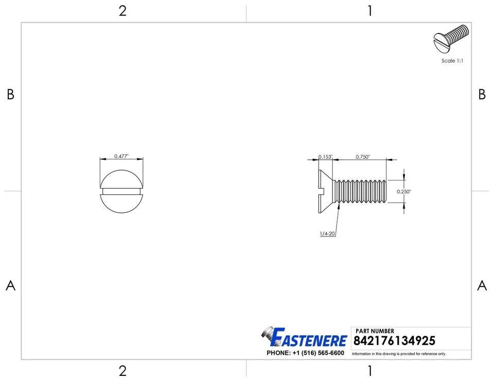 Fastener Stylish - 4-20 - Sleek Profile Model BA71DC