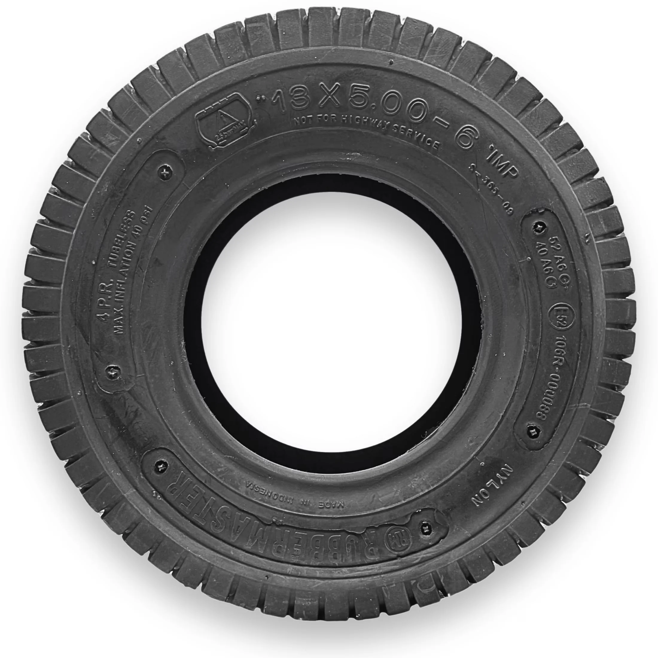 Efficient Lawn Mower Tire with Puncture Resistant, 13x5.00-6 Turf 4 Ply Tubeless - Model 2EE924