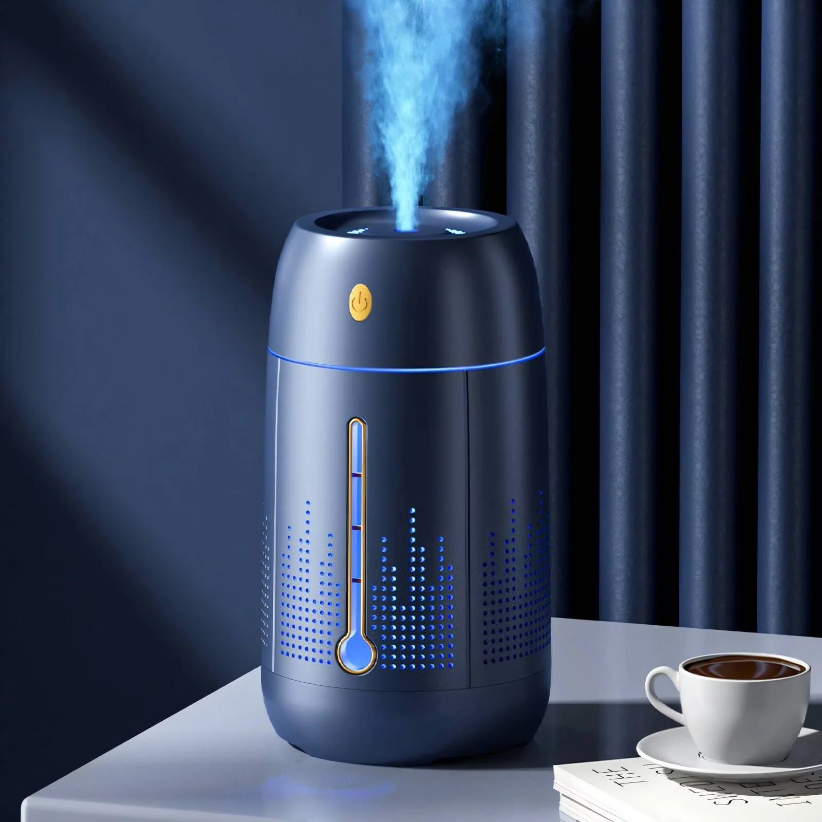 Reliable Humidifier with 2Pcs Humidifiers, Zero-Noise Bedroom Humidifiers - Blue Model D68409
