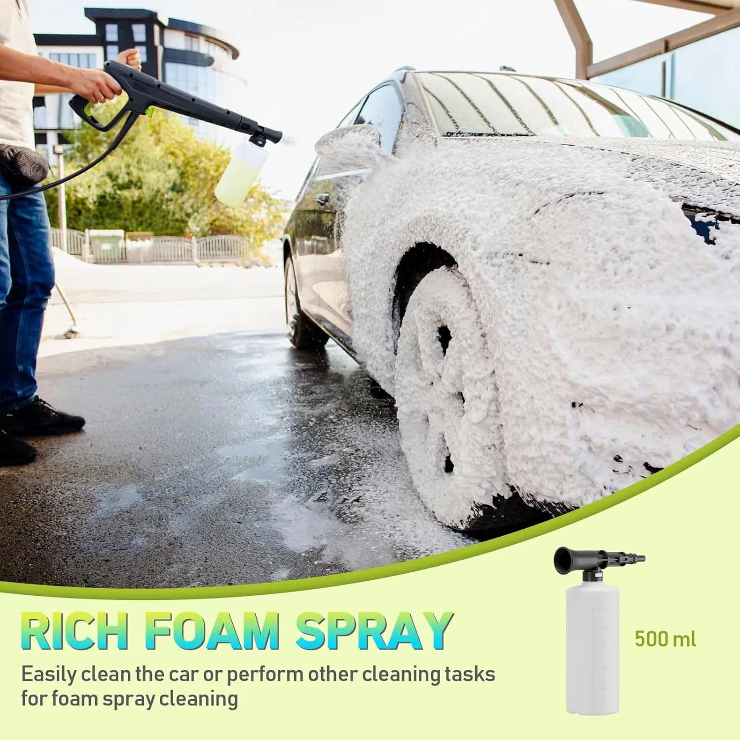 Quality Pressure Washer with Power Powerd, 20FT Hose Reel, Adj-15-Level Touch Screen for Car, Home - Model 3C4AAE