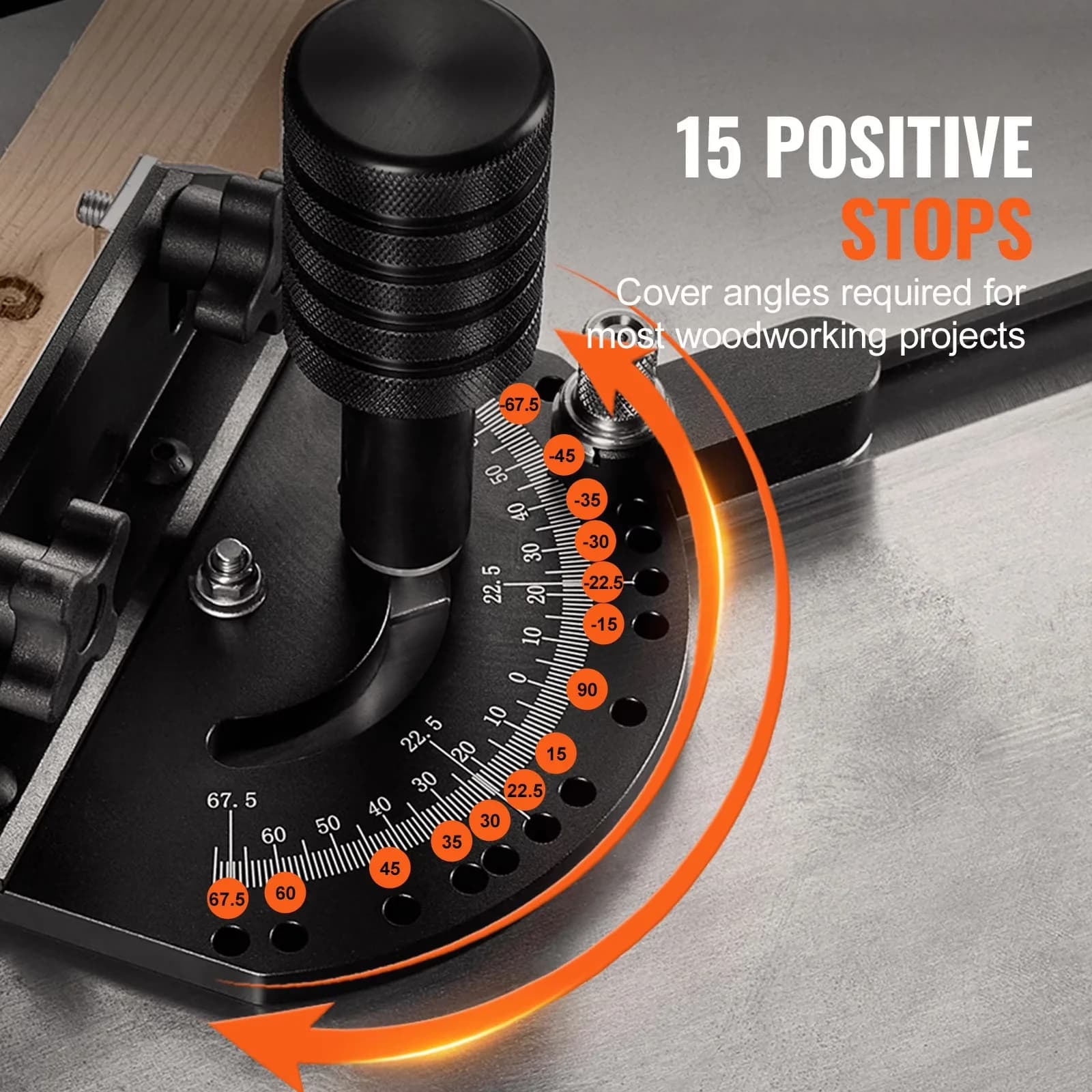 Modern Power Saw with Adjustable, 15 Angle Stops, Regular Slot 3/4'' x 3/8'' - Model D0E842
