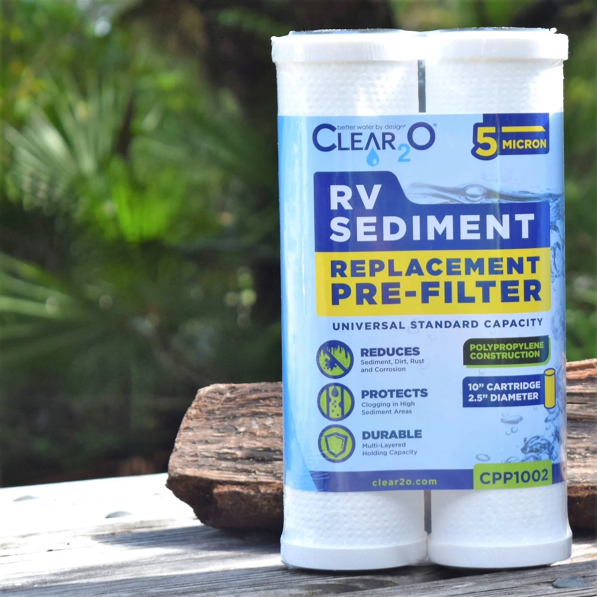 Professional Water Filtration with 10" x 2.5" Reduces Dirt, RV Sediment Universal PreFilter - Polypropylene White Model E4AB8B