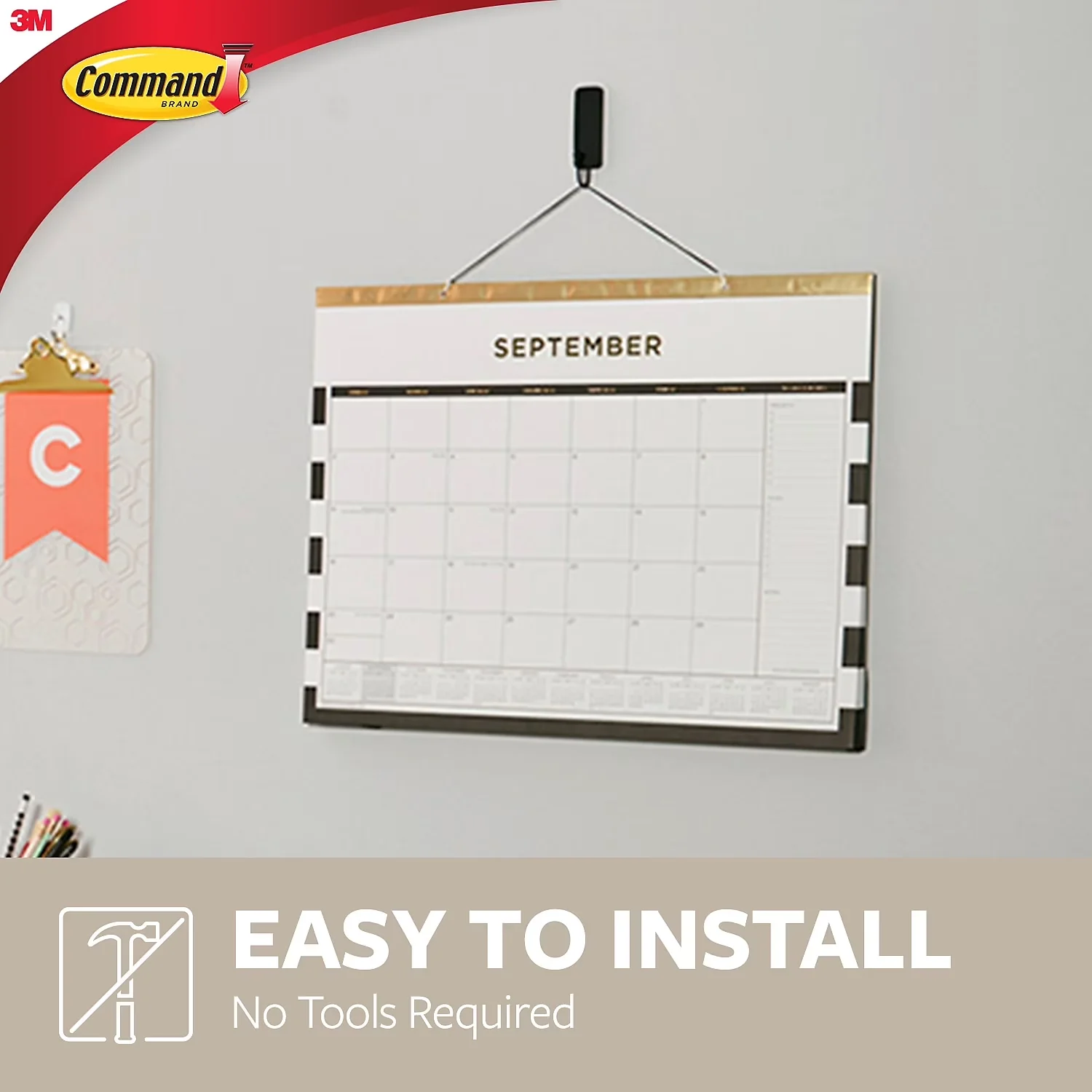 Efficient Damage-Free Hanging with Reusable, Medium Designer Hooks Matte Black 2 - Black Wood Model 510A55