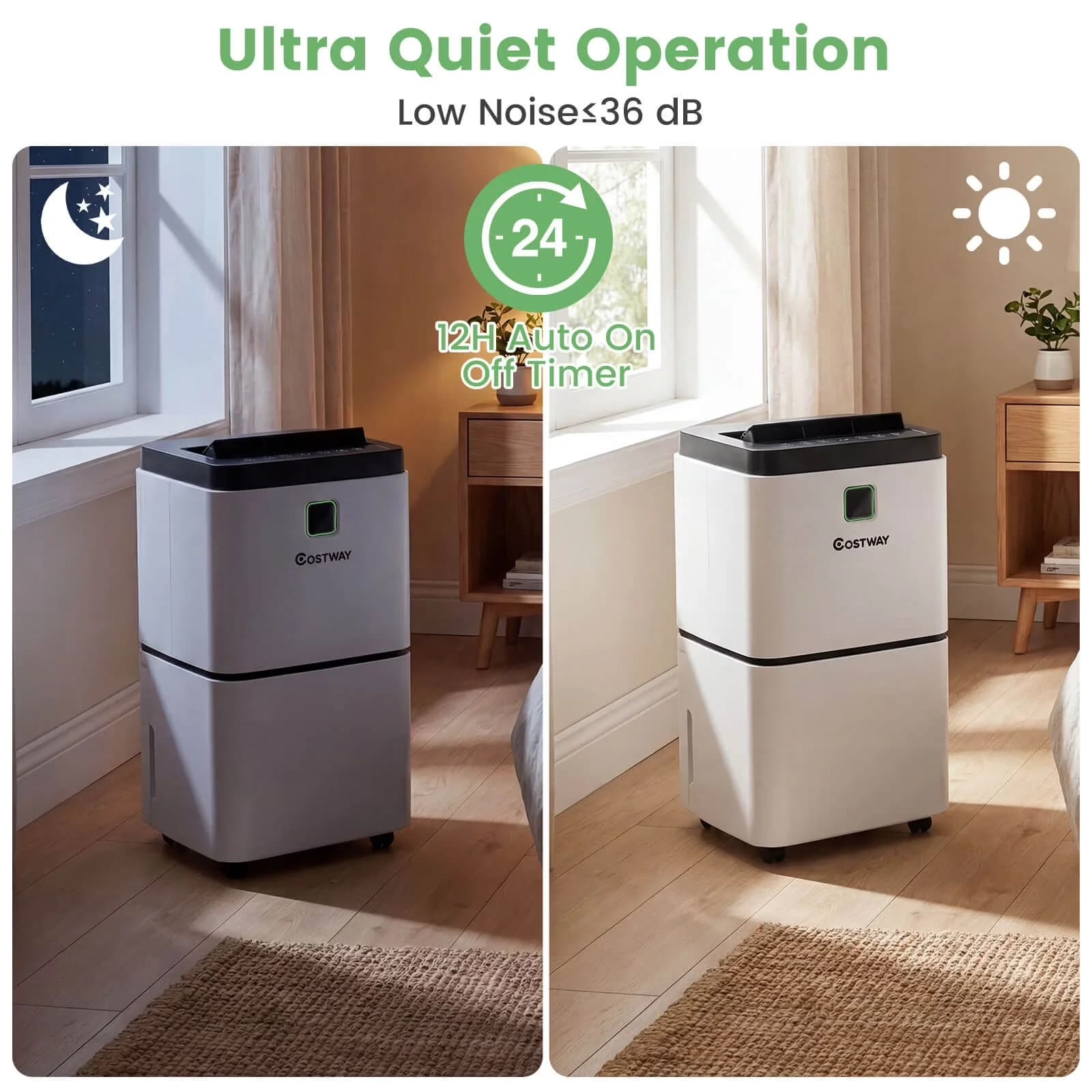 Innovative Dehumidifier with Adjustable Humidistat, 24 pt 1500 sq ft in White - White Model A42941