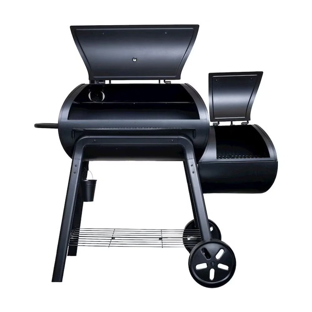 Innovative Smoker with Offset Fire Box, Heavy Duty Offset Charcoal Grill - Steel Black Model C3DD1E
