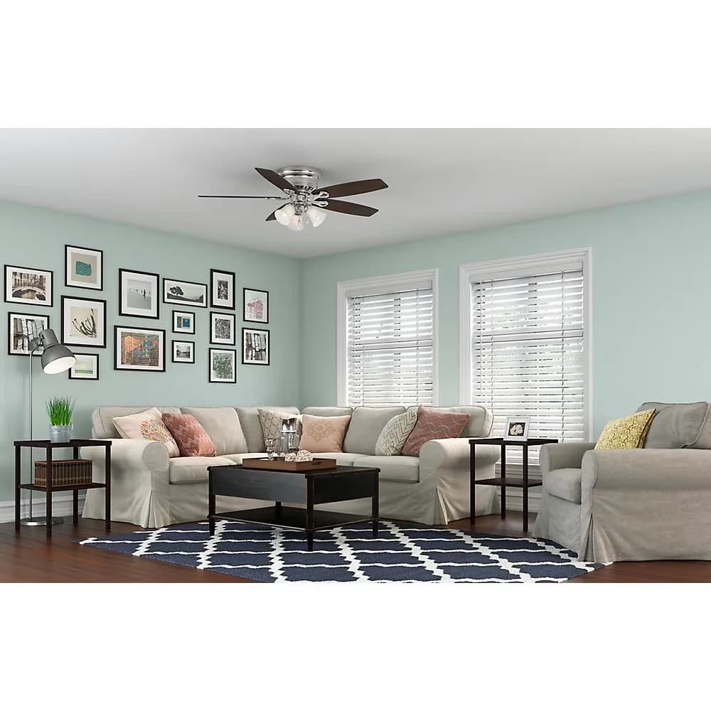 Sleek Ceiling Fan with LED, Traditional, Three 9.8-Watt LED bulbs included - Silver Model CB06F4