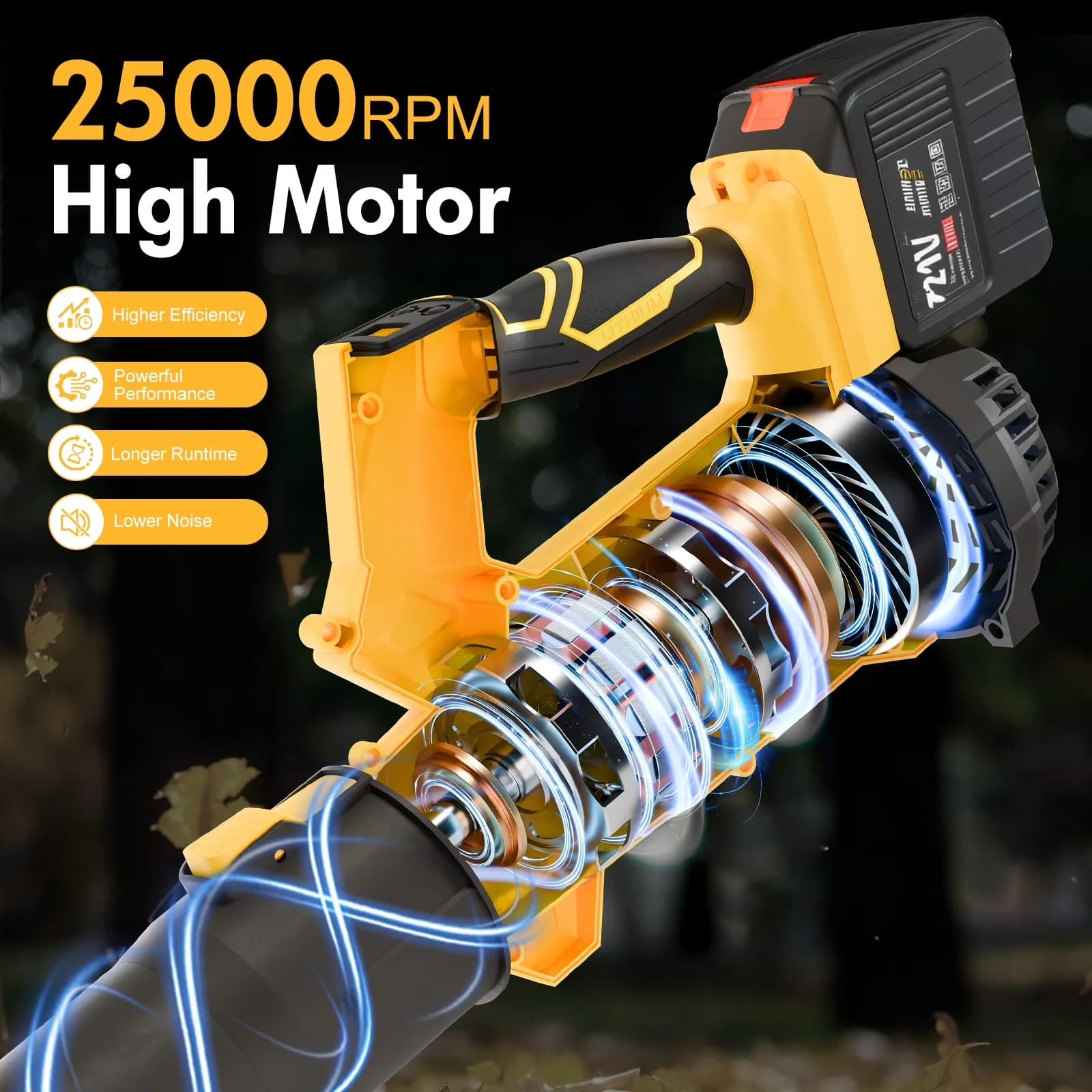 Quality Leaf Blower with Battery, 21V, Battery & Charger for Patio, Garden - Model 33661B