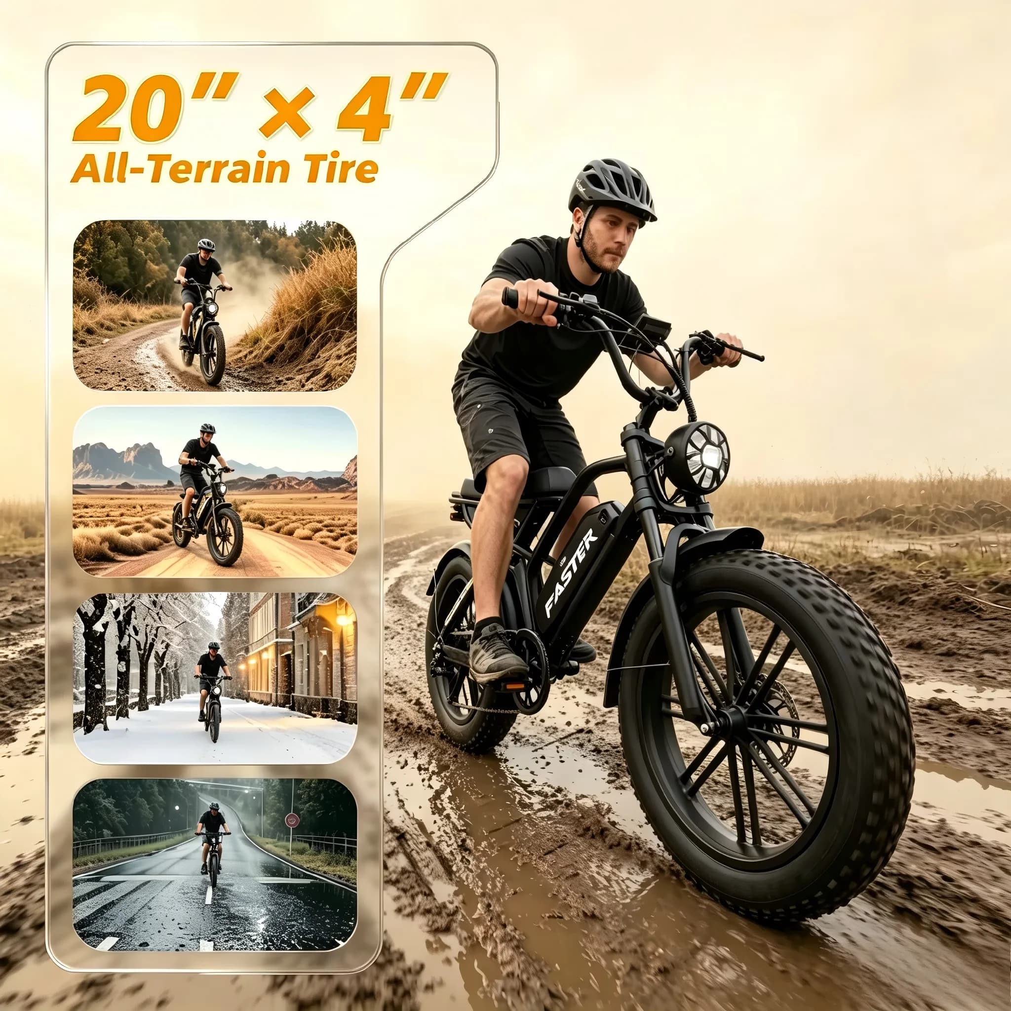 Electric Bike Efficient with Battery, 1500W - Black - Heavy Duty Model BDFAB9