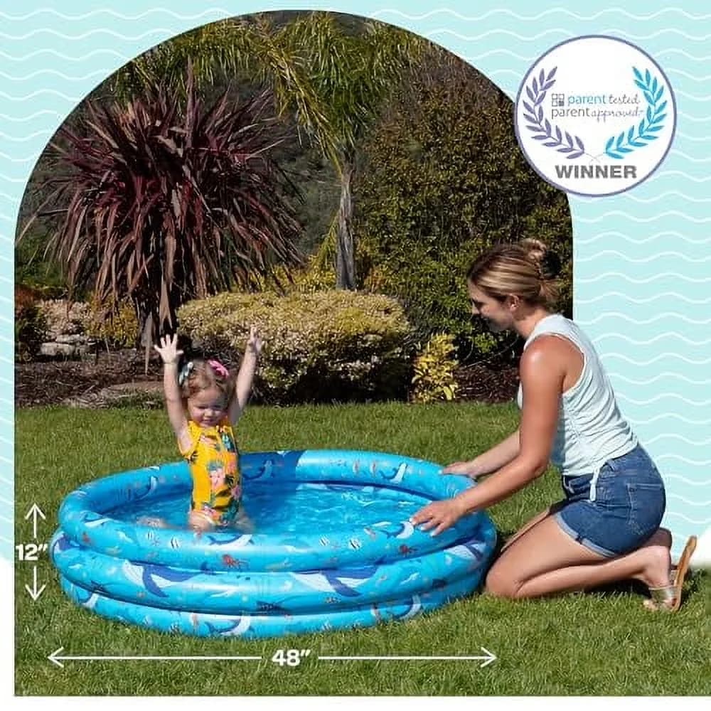 Premium Inflatable Pool with Puncture Resistant, Kiddie - Blue X12 - Space-Saving Design Model 4802F0
