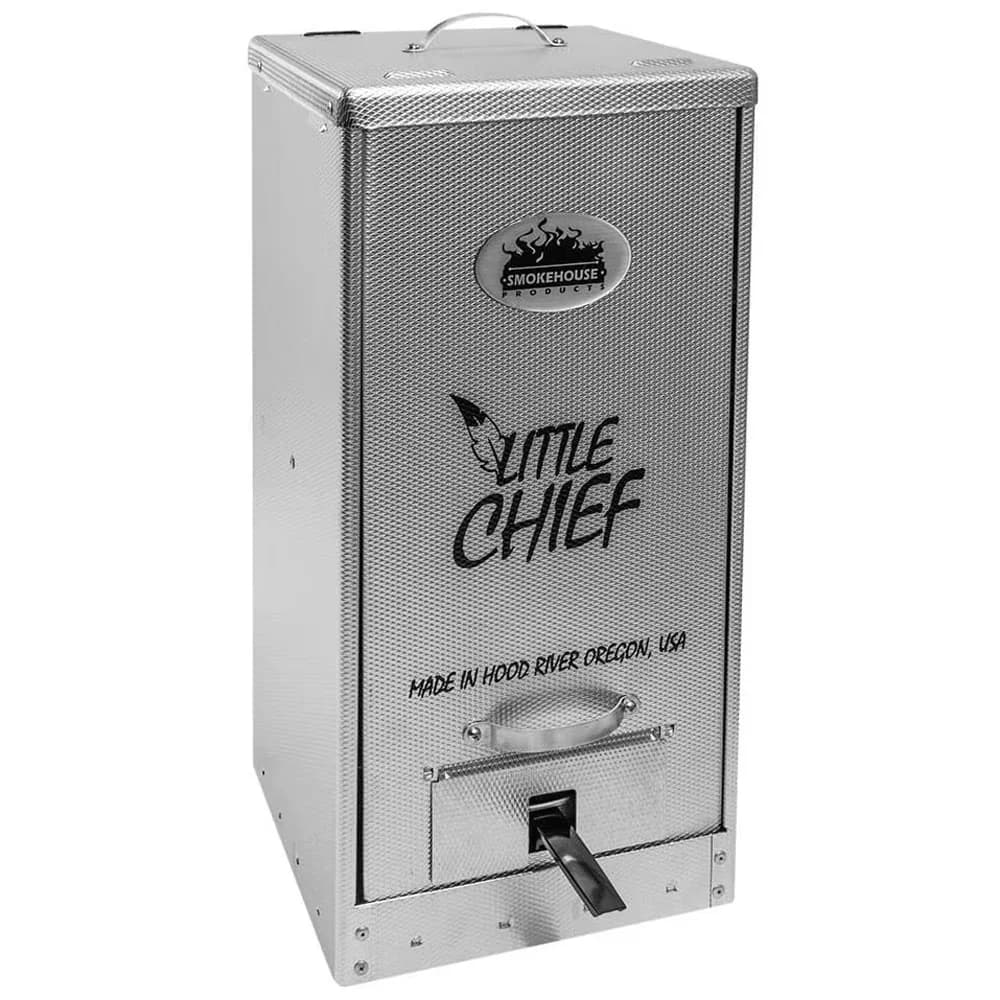 Classic Smoker with Products Little Chief Front Load - Aluminum - Compact and Portable Model 2D8CDB