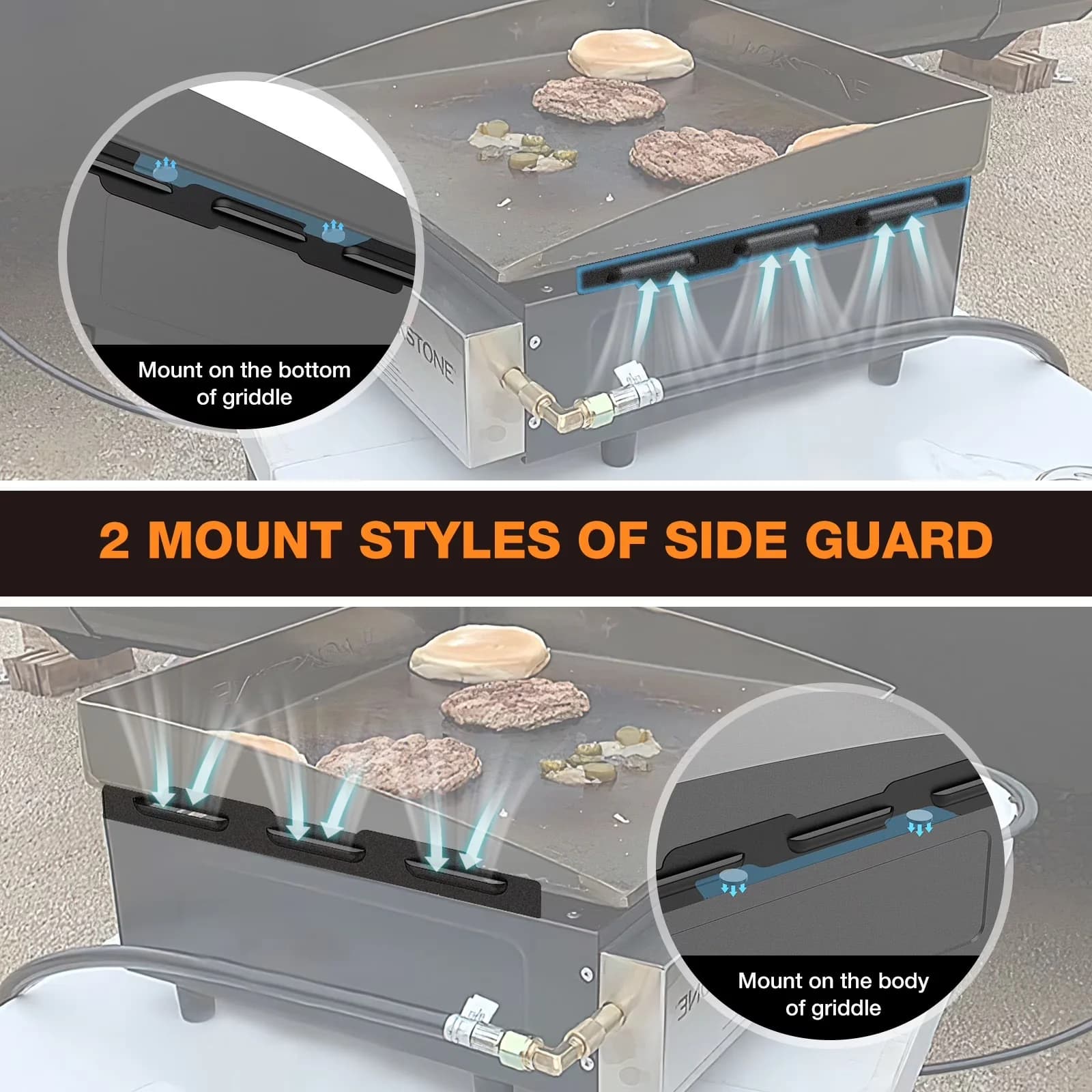 Essential Flat Top Grill with Outdoor Griddles, Stainless Steel Magnetic - Black Stainless Steel Model 1012D2