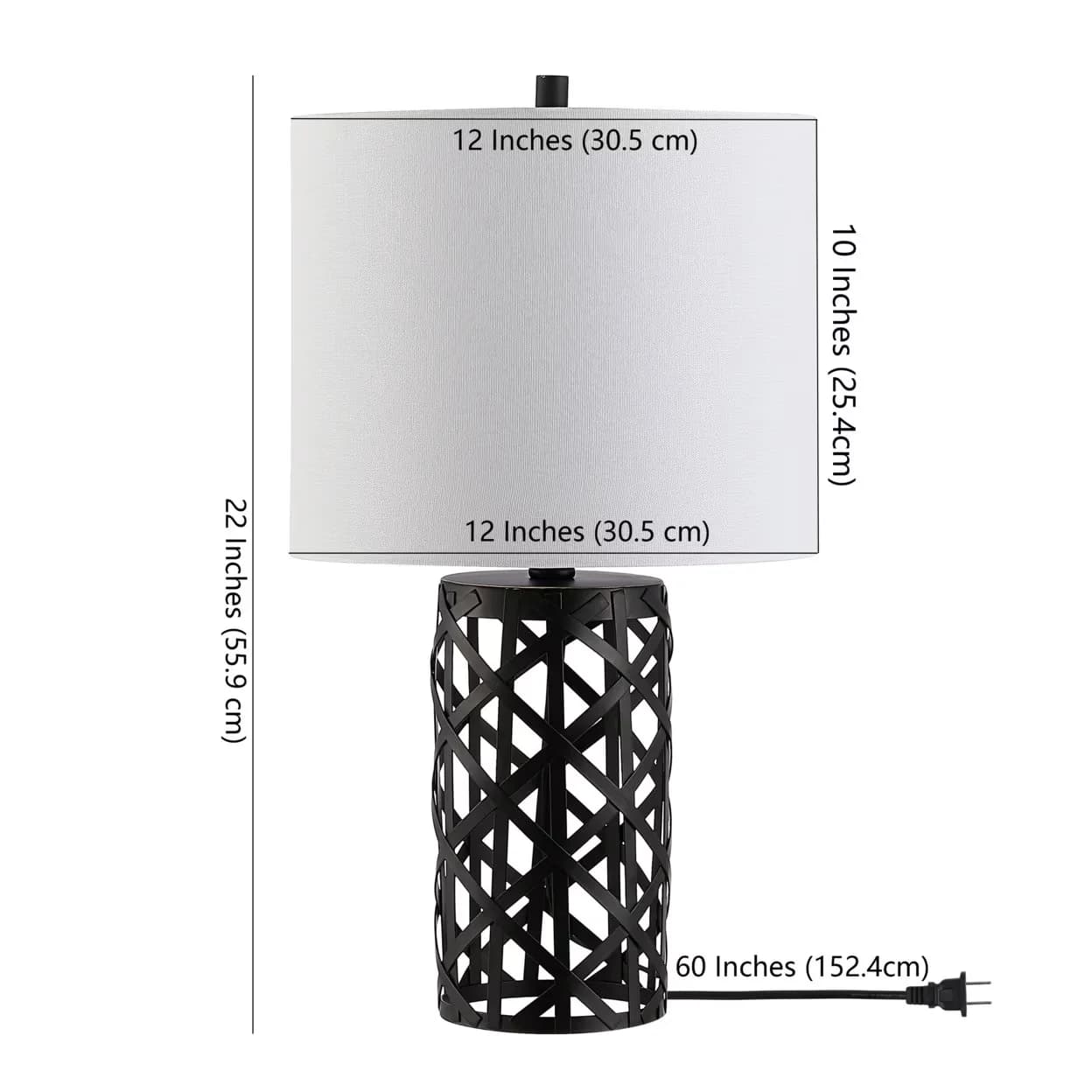 Innovative Table Lamp with LED, Mid-Century, Minor assembly needed - Black Iron Model 5AD658
