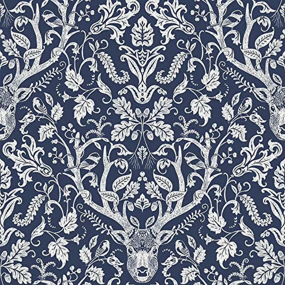 Wallpaper Essential with Removable, 30.75 sq. ft, 216-in by 20.5-in - Blue Vinyl Model C61D33