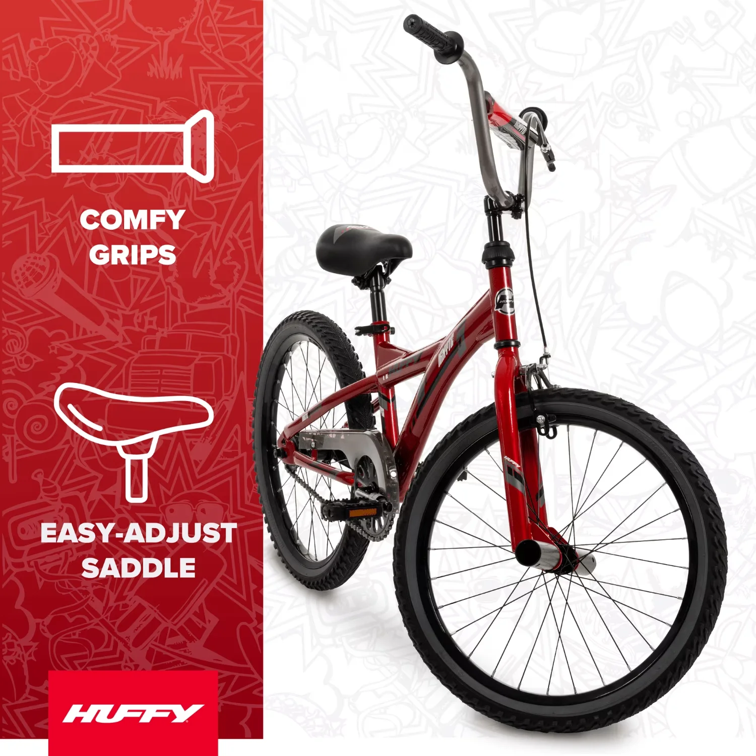 Modern Kids Bike with Adjustable Seat Height, EZ Build, 20" Igynte Kids’ - Red Model 88D70F