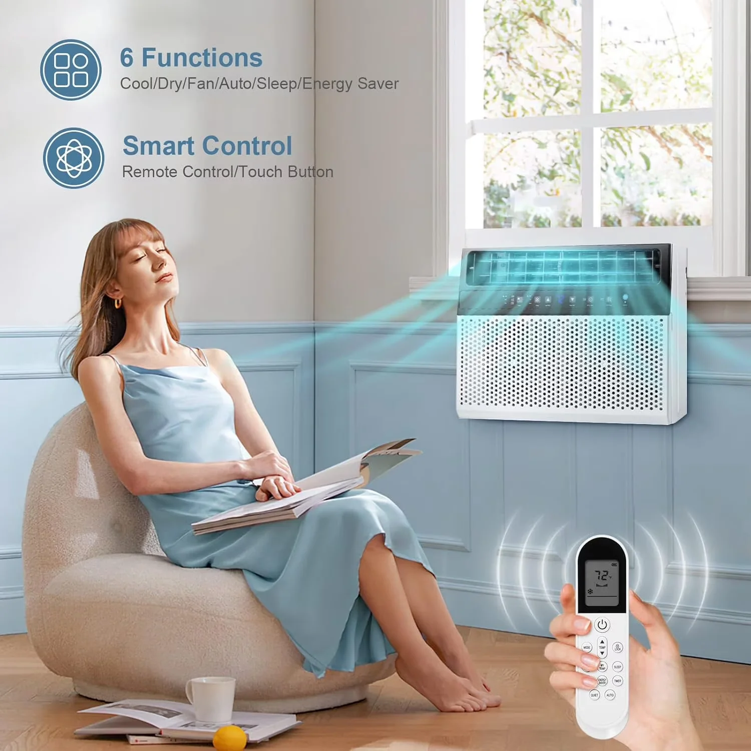 Professional Air Conditioner with 12000 BTU, Energy Efficient, Remote Controlled - Black Model D6A6C0