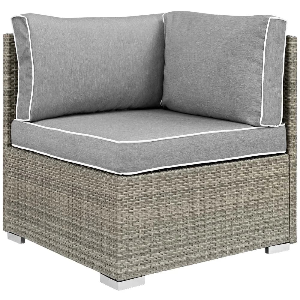 Patio Chair Modern with Contemporary, Uv Resistant, Tan/gray synthetic pe rattan - Gray Polyester, Aluminium Model 9E5DA3