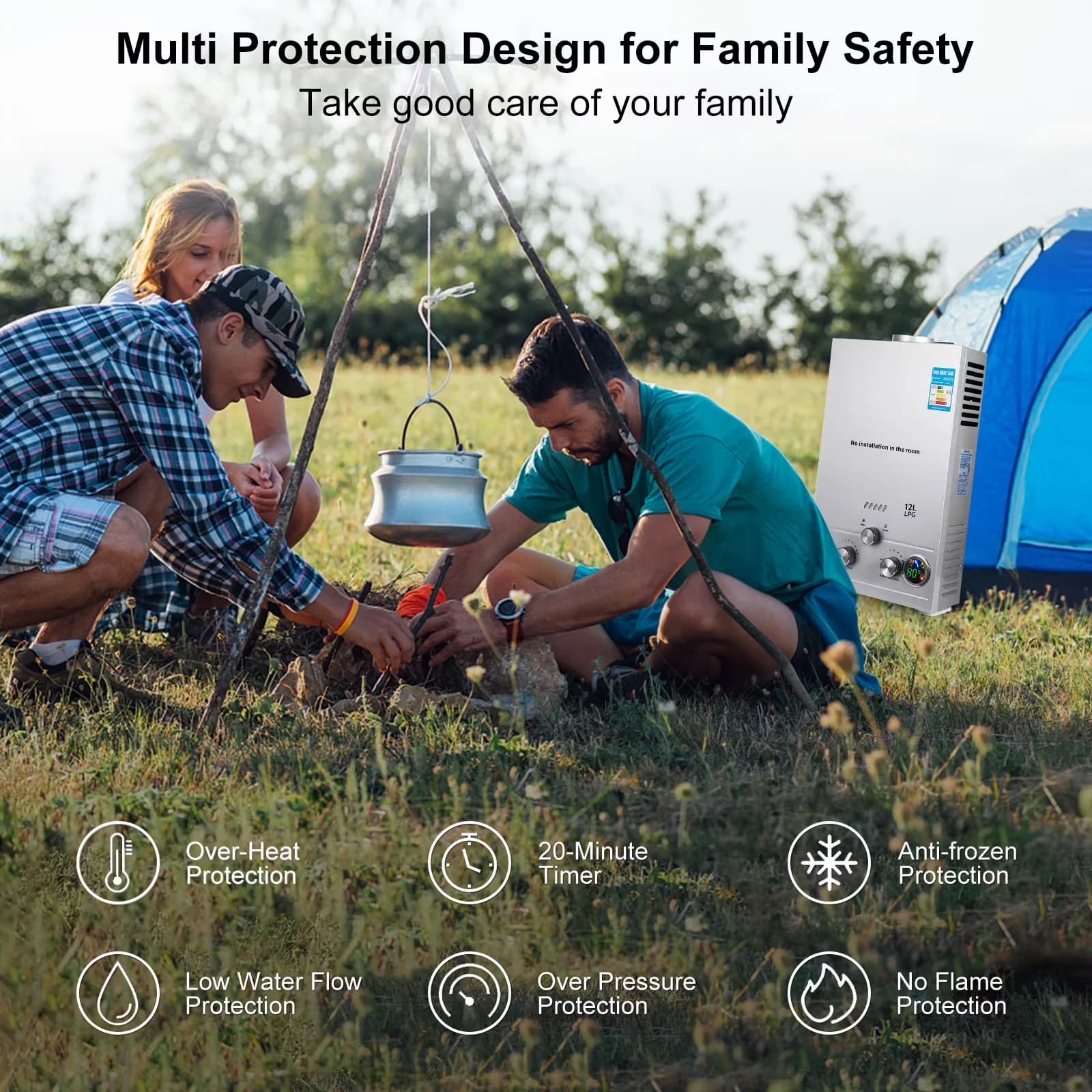 Quality Plumbing with Battery, Easy Installation, Adjustable for Home, Rv - Model AF316F