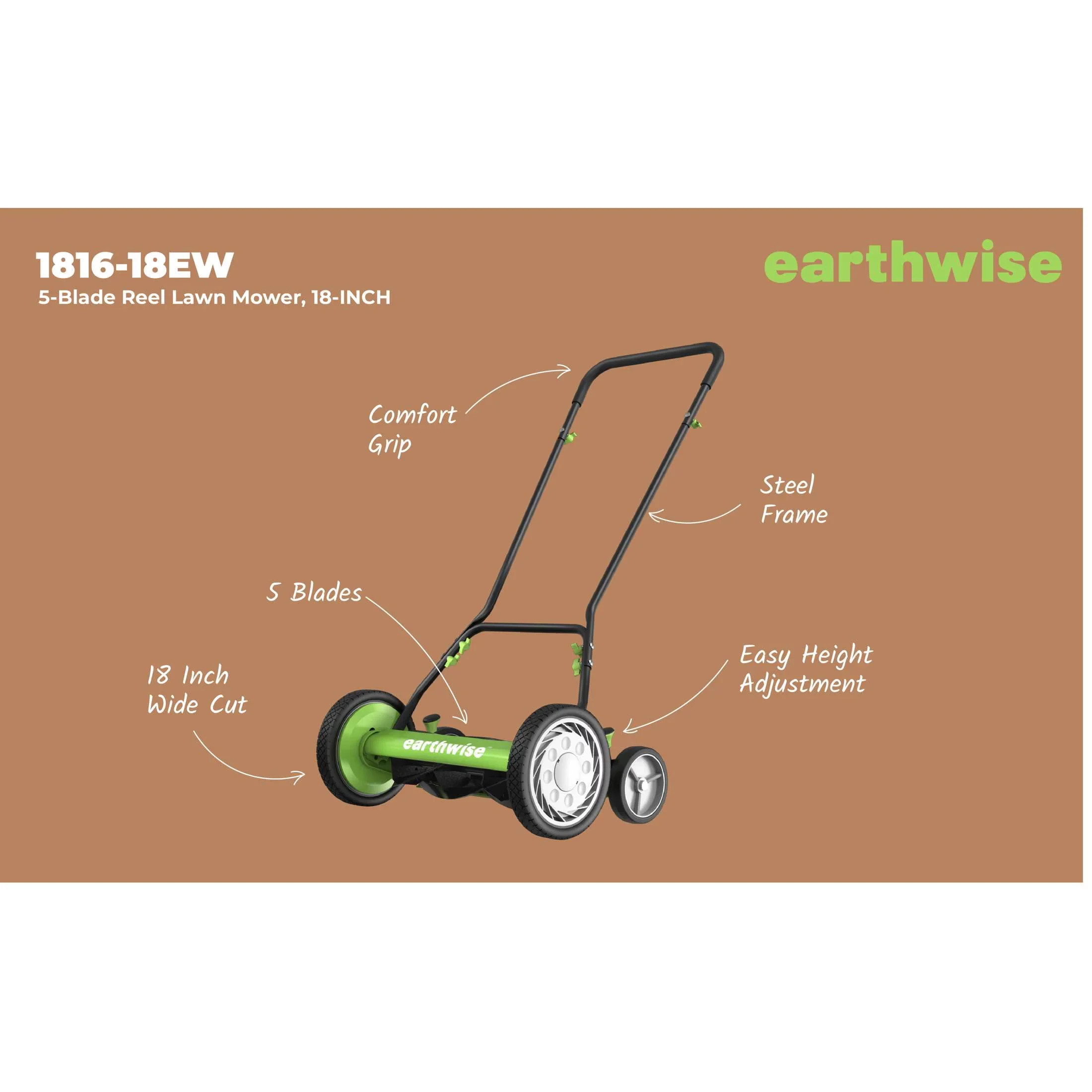 Versatile Push Mower with Adjustable, Adjustable cutting height of 1"-3" - Gray Model 7A342D