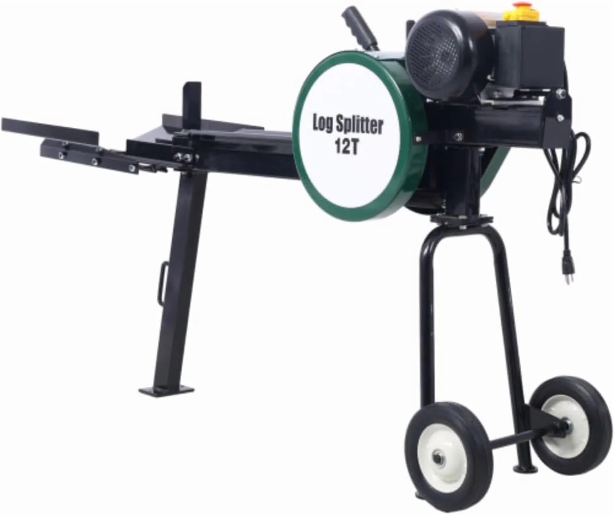 Versatile Logsplitter with Wheeled, 20-inch 12 Ton Electric Log Splitter - Green Model 2DE585