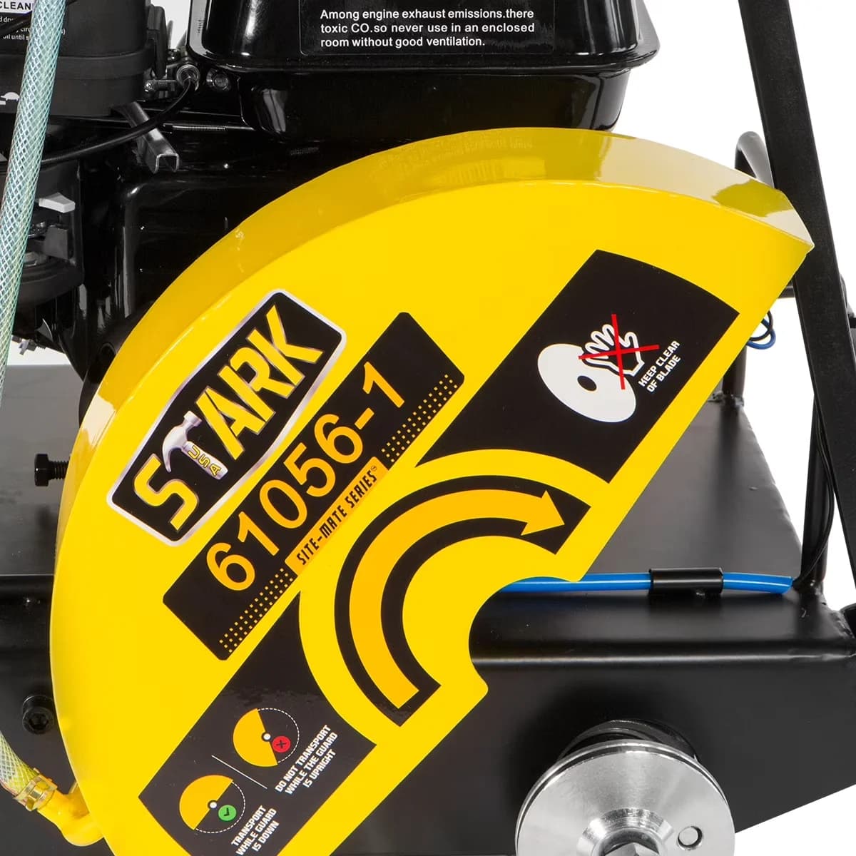 Compact Power Saw with Built-In Wheel, 14" Gas Walk Behind Concrete, Push Pavement Cutter (No Blade) - Model 8E48BE