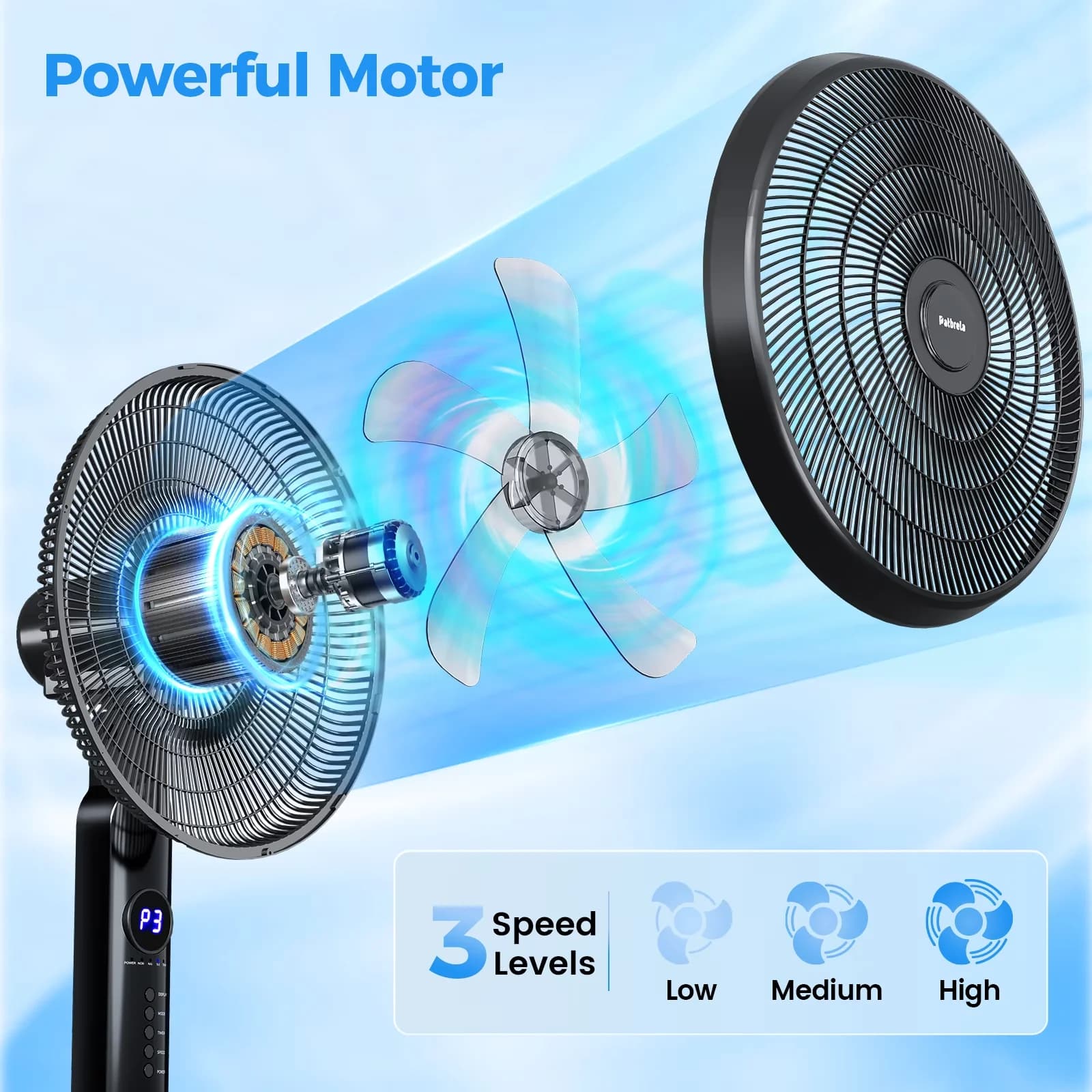 Classic Fans In Cooling with Timer, Remote Controlled, Adjustable Height - Plastic Black for Home Office, Bedroom Model DFE819
