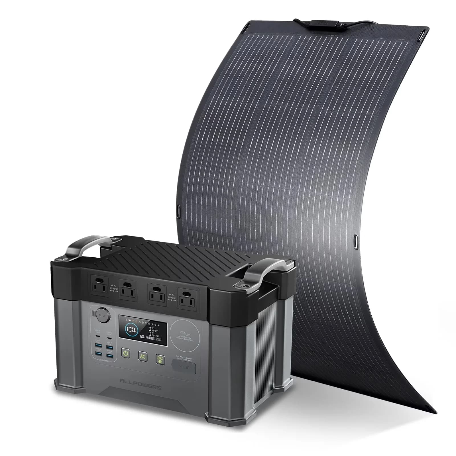 Stylish Generator with 100W, Waterproof, S2000Pro Portable Solar Kit for Camping - Model A8A89C
