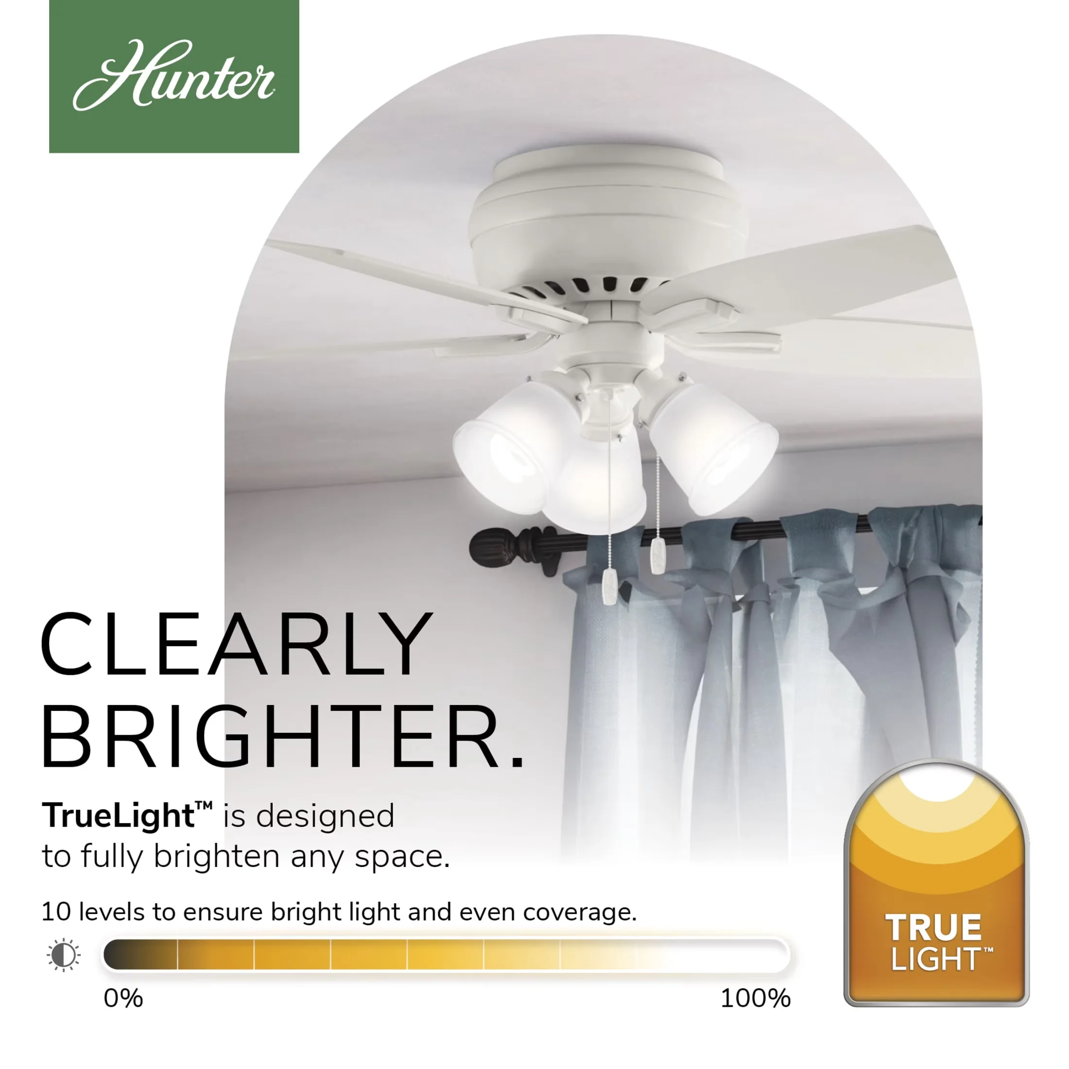 Ceiling Fan Premium with LED, Reverse Airflow, Transitional - Glass White for Living Room, Bedroom Model 60F476