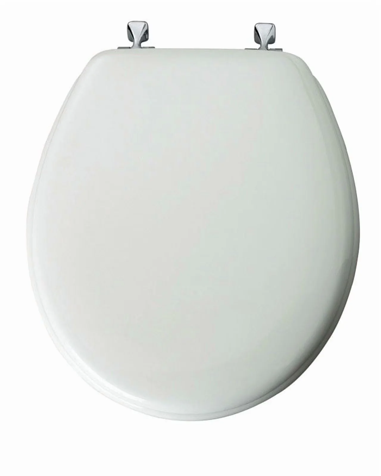 Toilet Seats And Lid Sleek with Universal, Classic non-tarnish chrome hinge - Wood White Model 97C235