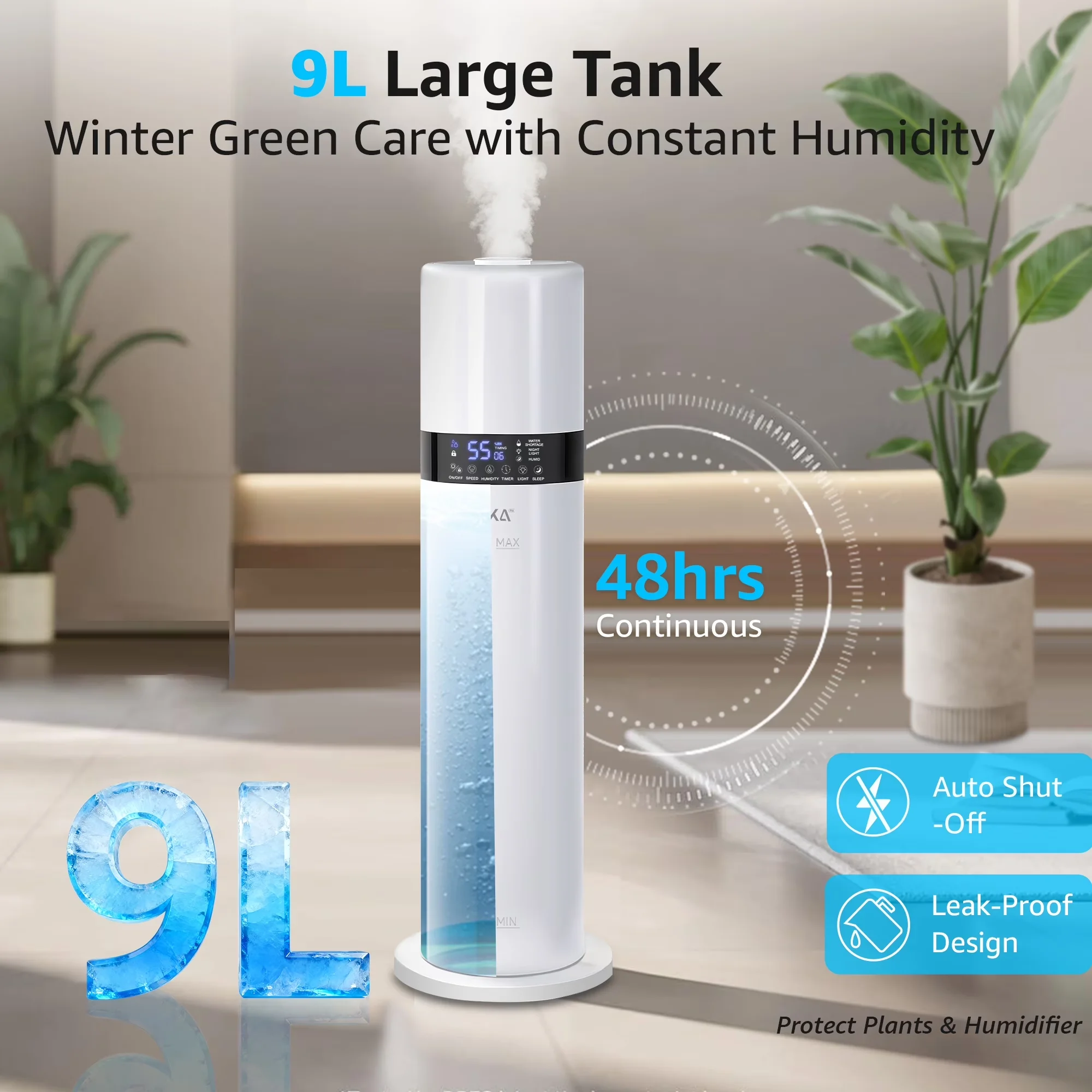Versatile Humidifier with Adjustable Humidistat for Bedroom - Easy to Use Model 4BEDC9