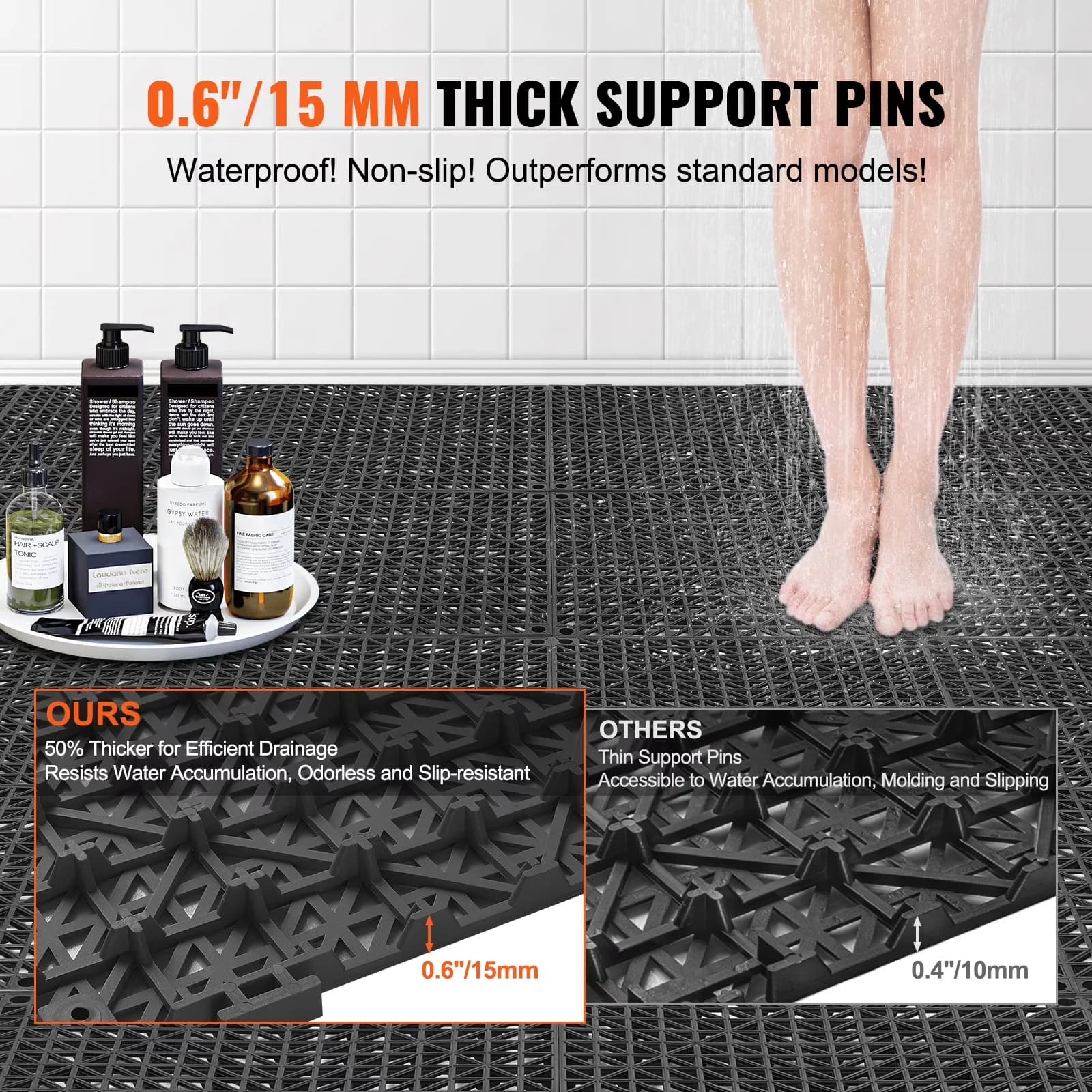 Grey Vinyl Flooring Vinyl Plank Flooring Reliable with Waterproof, Non-Slip 50 Piece - Pvc Black Model 0CAC46