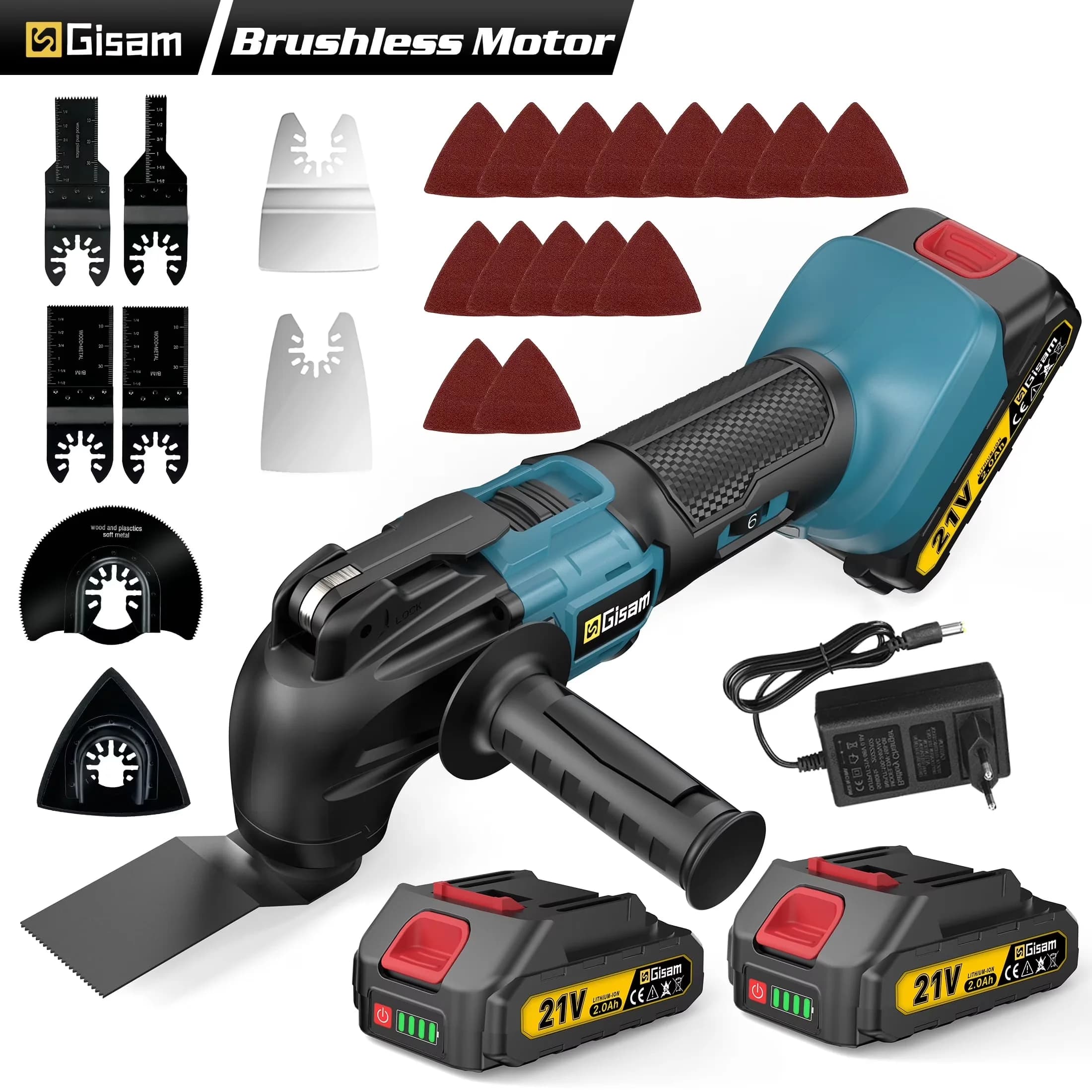 Classic Woodworking with Battery, 21V, 21V Max Cordless Oscillating Multi-Tool - Blue Model C7F95A