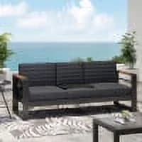 Outdoor Sofas Sectional Sleek with Contemporary, Rust Resistant, 76.5 x 27.5 x 24.75 inch - Black Model 5FB6B0