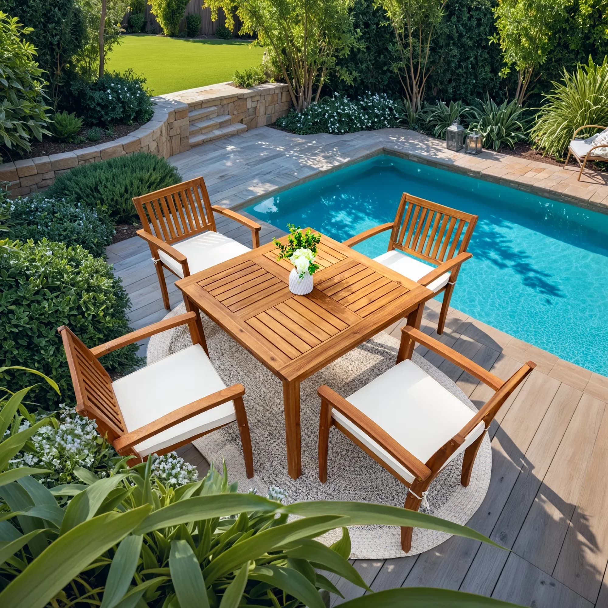 Patio Conversation Set Classic with Modern, Burlywood, Assembly Required - Model 9FA2F0