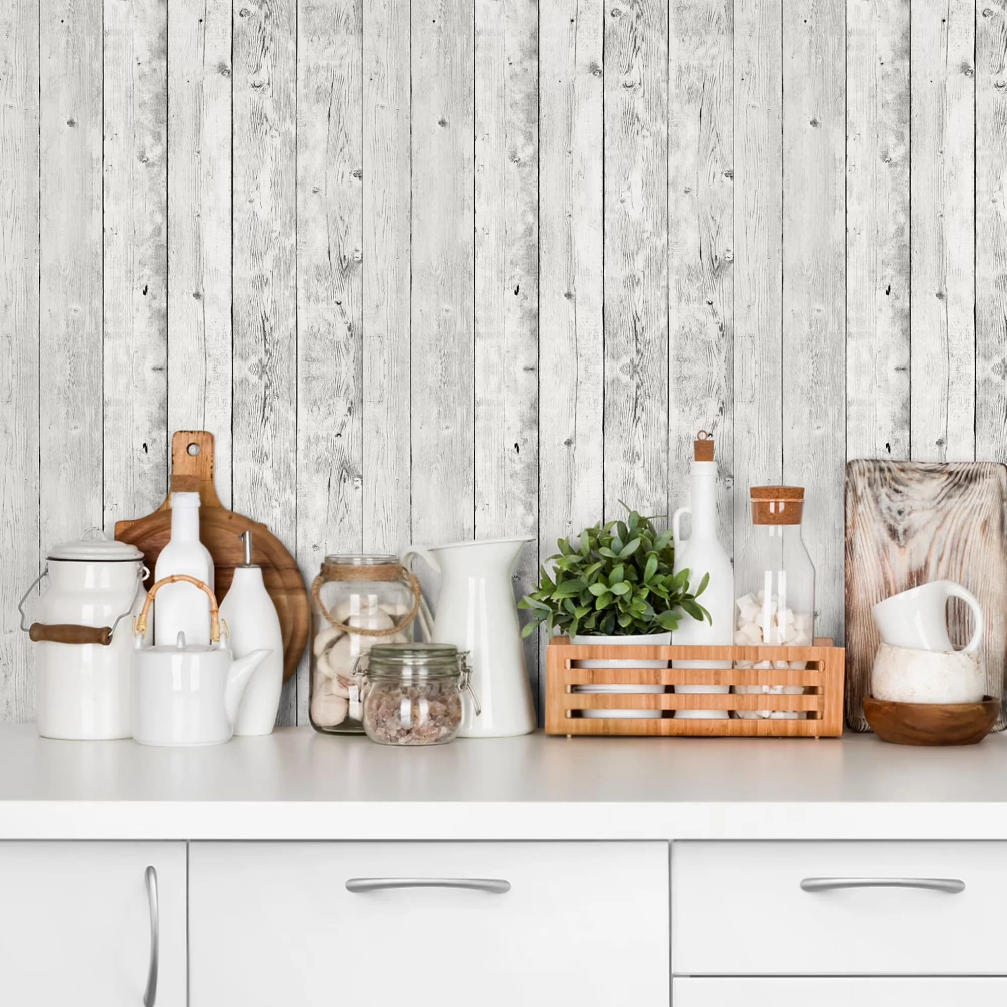 Reliable Wallpaper Wall Decals Wall Covering with Removable, Size: 17.7" x 236", Pattern: Wood Grain - Wood White for Home Model 85A212