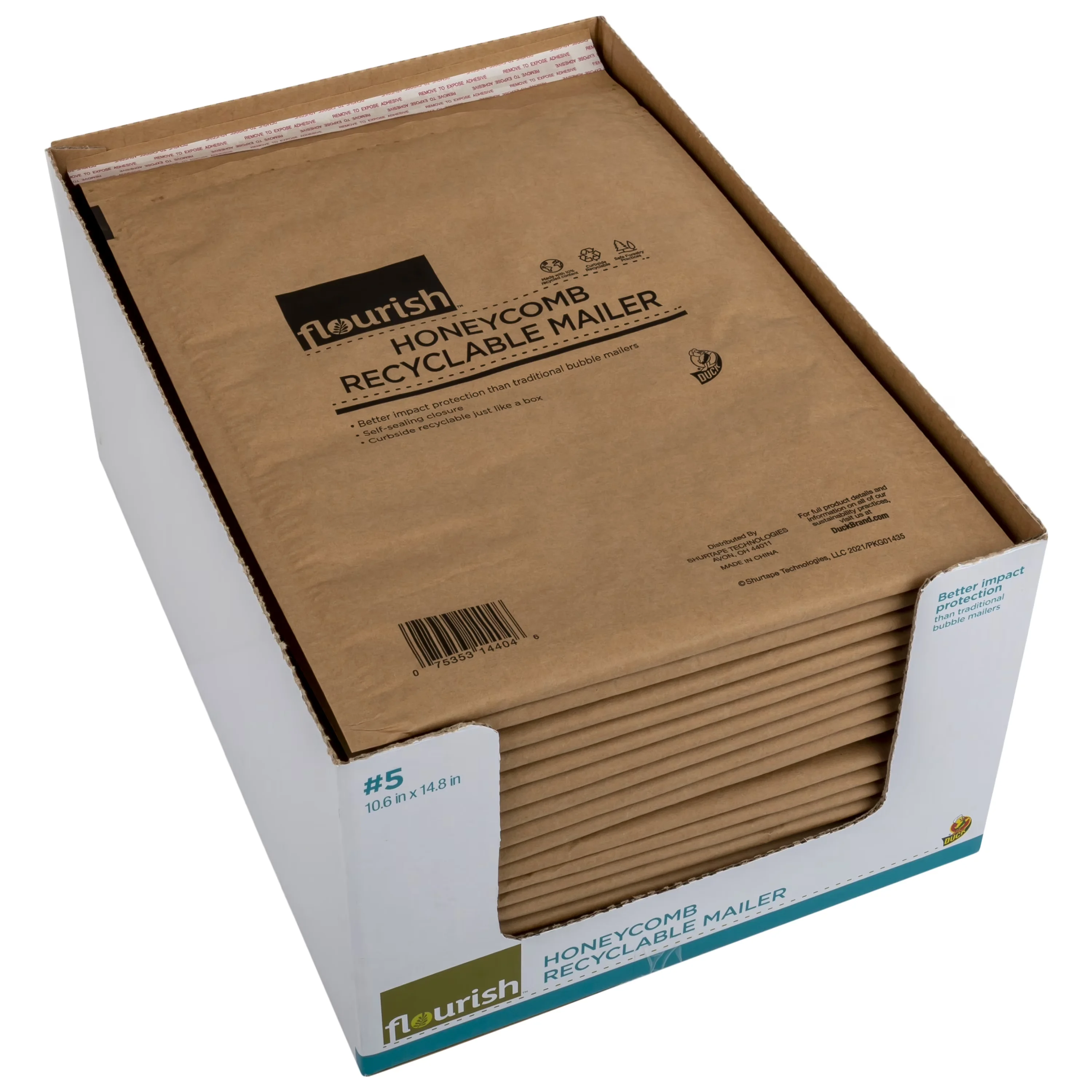 Efficient Moving with 20 Pack, 100% recyclable mailer features, 10.6 in. x 14.8 in - Recycled Paper Brown Model D901C4
