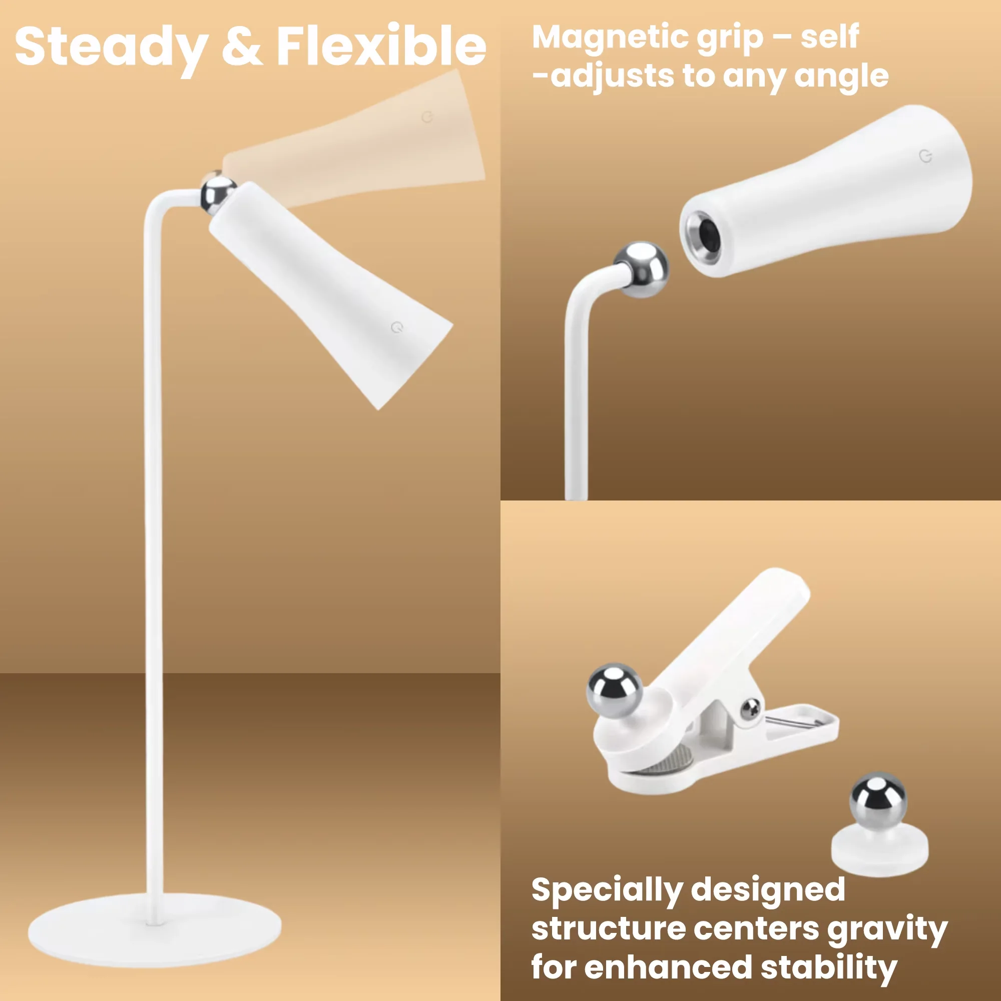 Desk Lamp Essential with LED, Battery, Modern - Abs Plastic for Dorm, Bedroom Model AF32E7