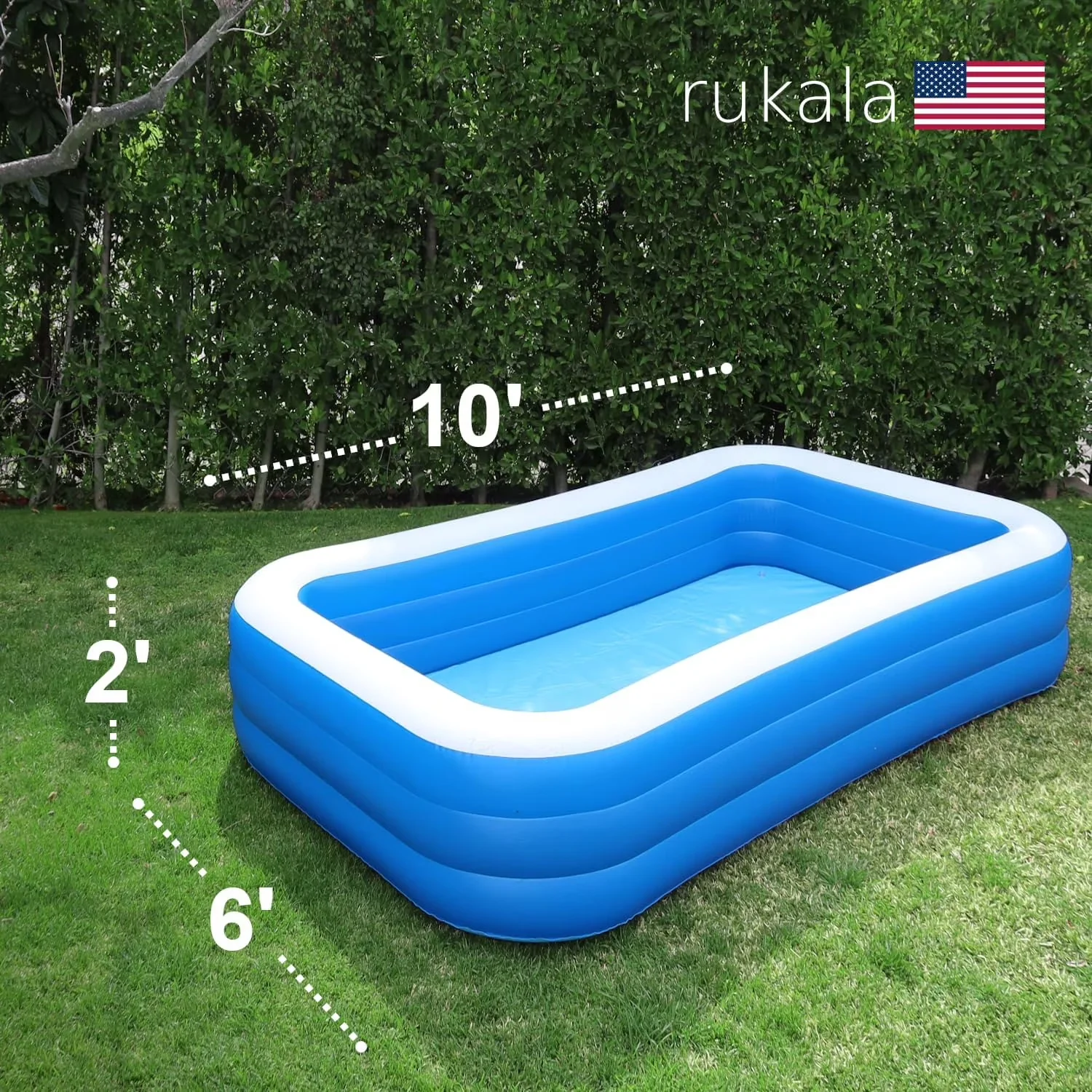 Modern Inflatable Pool with Comes, w/Seats & Headrests, 8ft x 8ft - Beige Model 069056