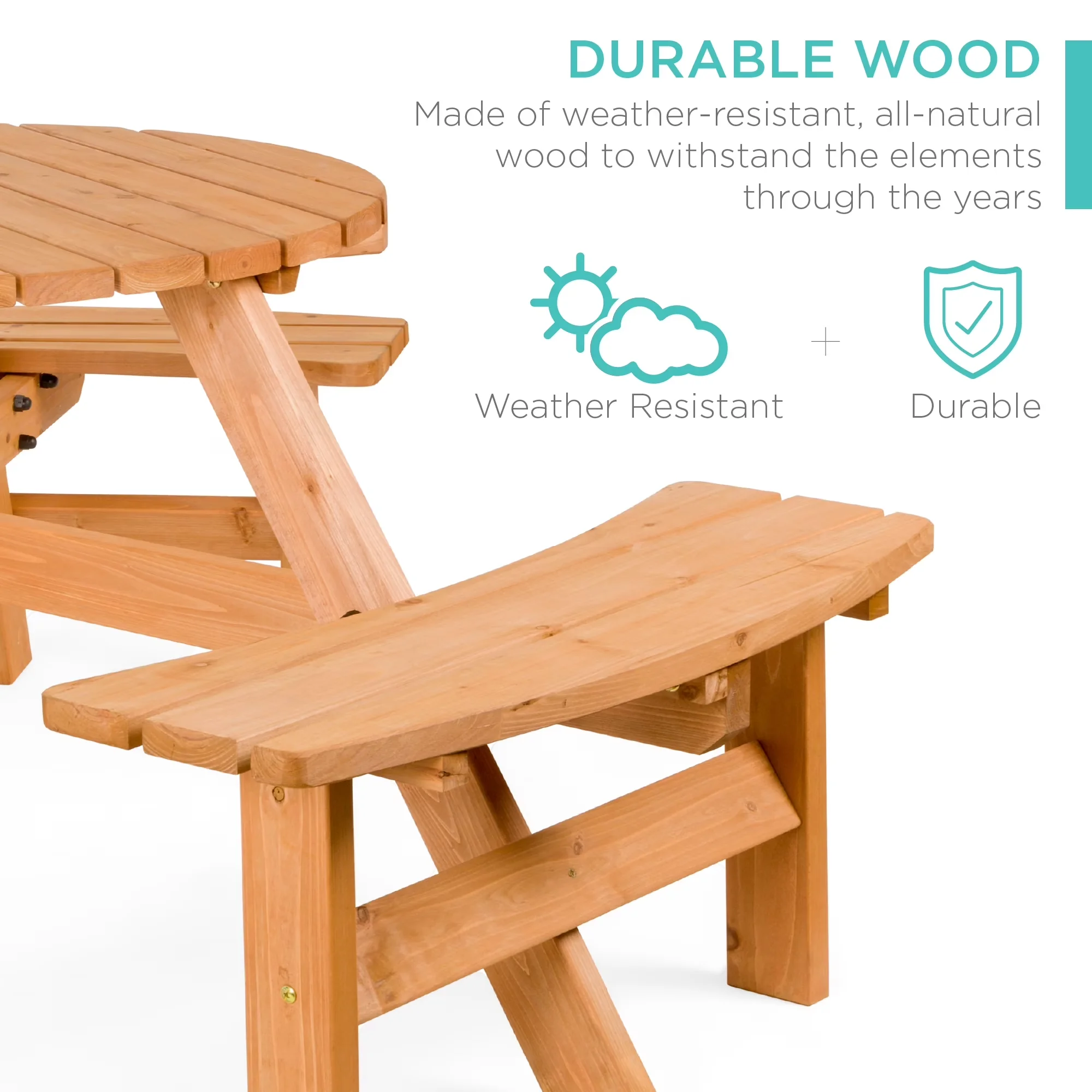 Essential Patio Dining Set with Natural, 500lb Capacity - Person - Built to Last Model 1AFB08