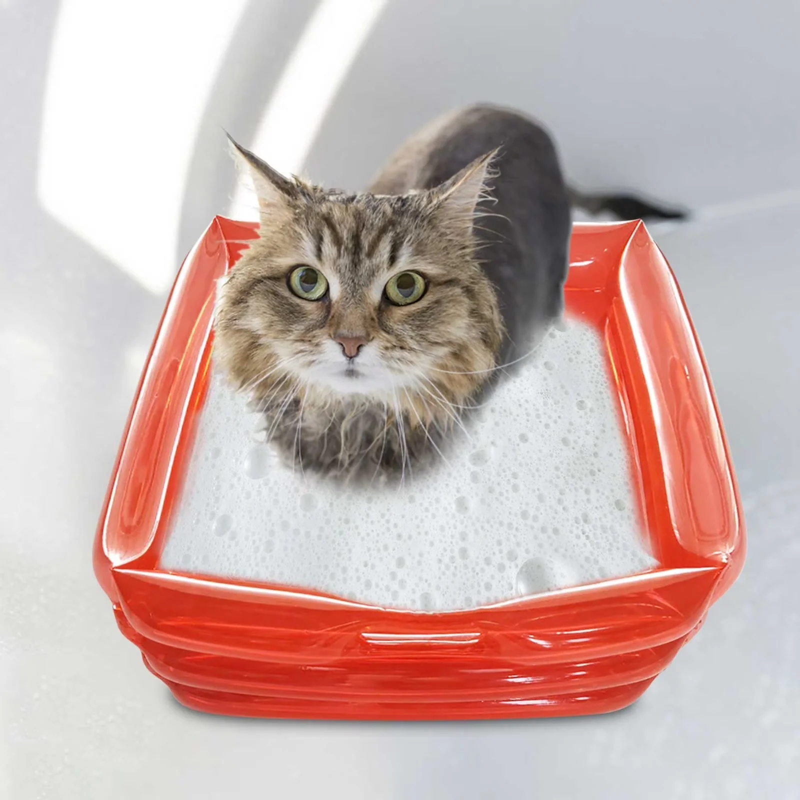 Inflatable Pool Stylish with Collapsible, Foot Bath Basin, Swimming Clean Feet - Red Model 2621E7