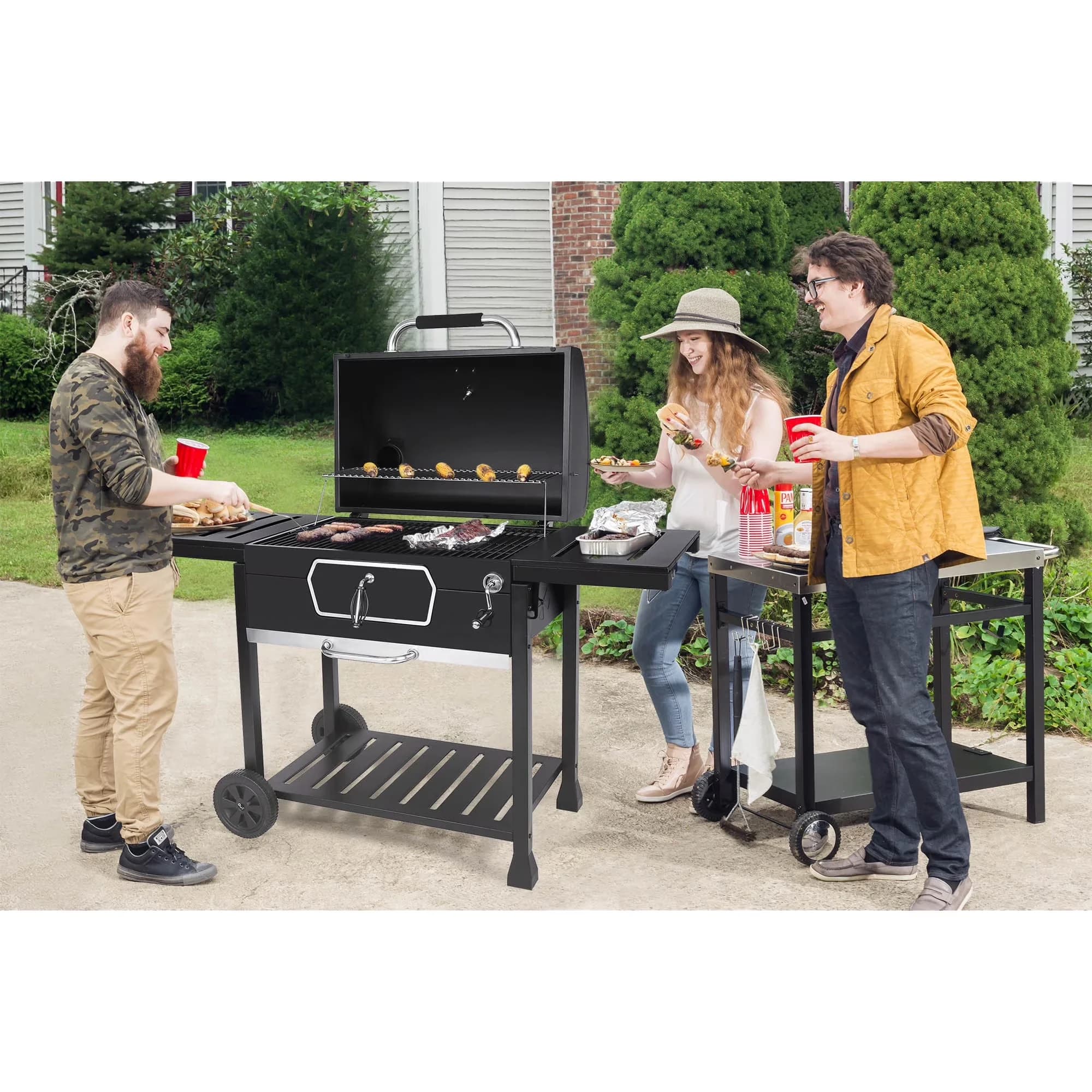 Sleek Charcoal Grill with Black, 30" Deluxe - Stainless Steel CD2030AN Model 2B3274
