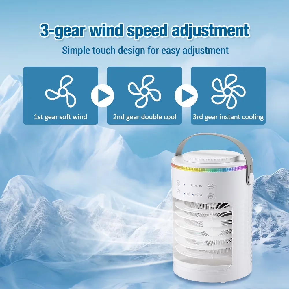 Versatile Air Conditioner with White, Portable USB - White - Sleek Profile Model 6F541C