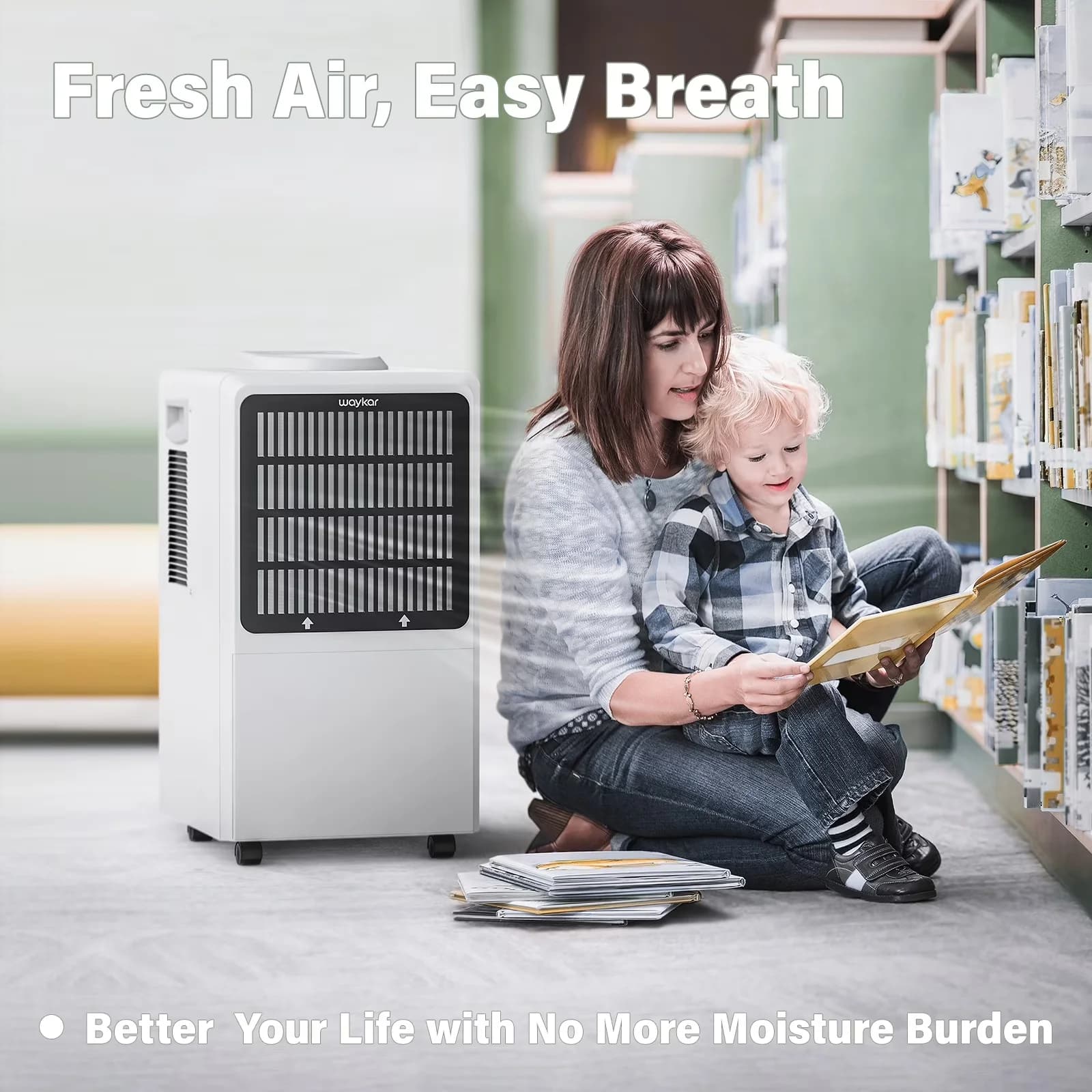 Innovative Dehumidifier with Automatic Shut-Off, Commercial 130 Pint - White 130 Pt for Large, Auto Model 1BE210