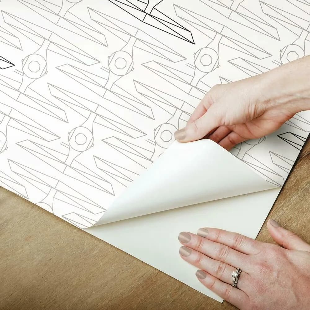 Durable Wallpaper with Reusable, 100% removable wallpaper - Gray Vinyl Model ECC8A7