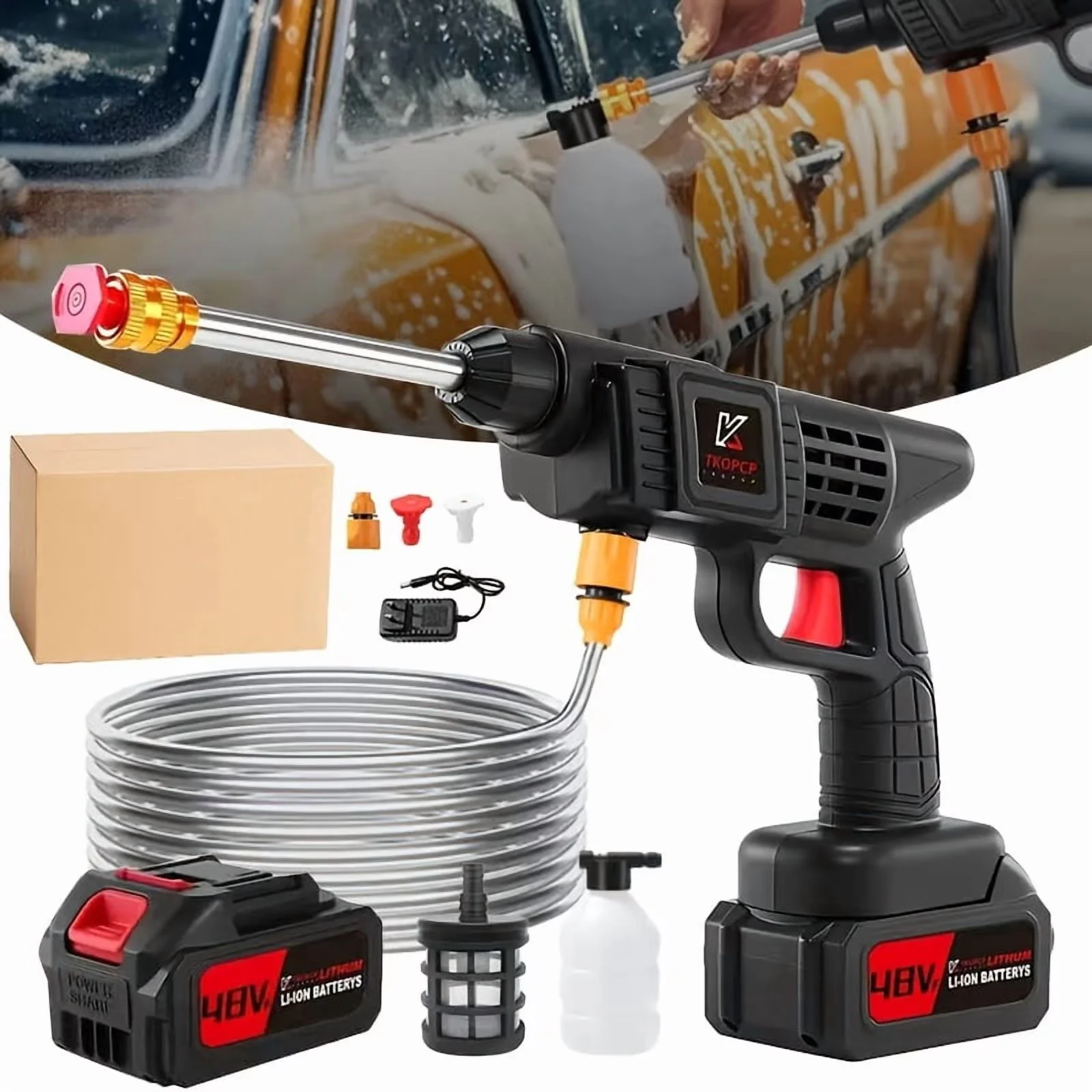 Pressure Washer Essential with Battery, Portable Battery Powered, 4000 PSI Cordless High Car - Model 09D129