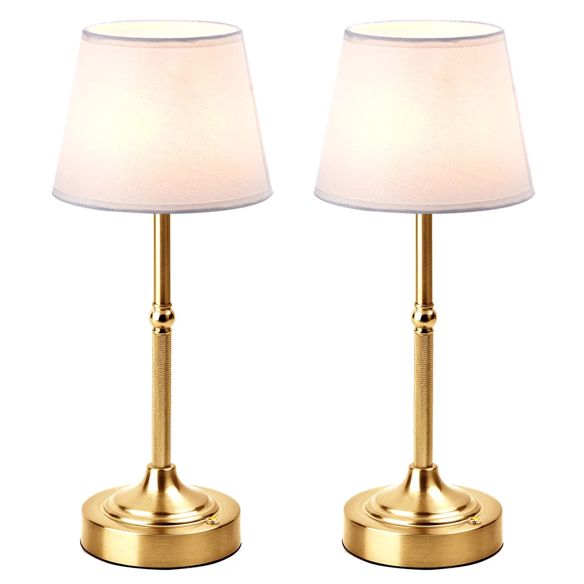 Innovative Lamp Set with LED, Modern, Brushed Gold Modern - Iron Gold Cordless Model 34518F