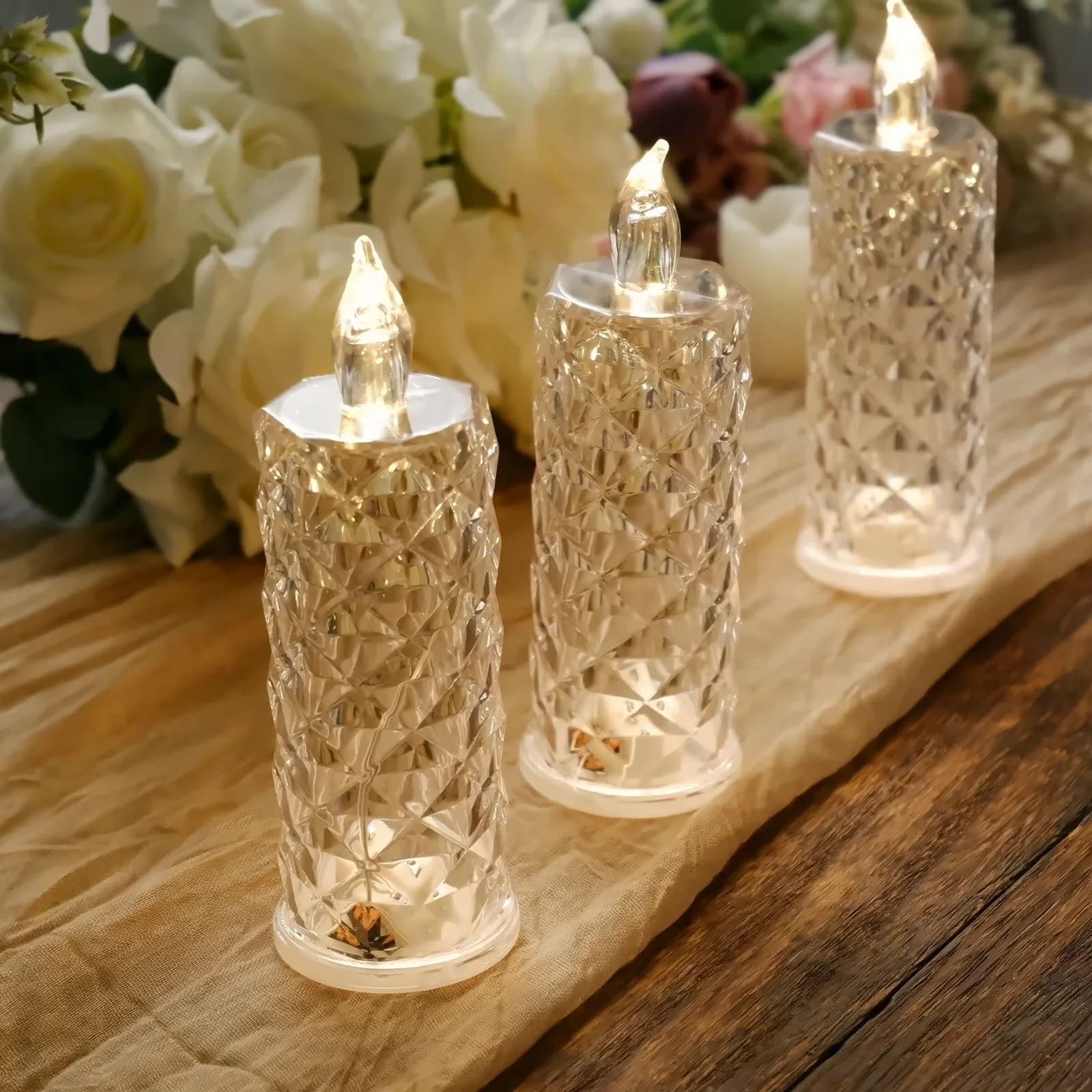 Reliable Table Lamp with LED, Battery - Plastic Type1 3 Pack for Daily Use Model 99D9D7