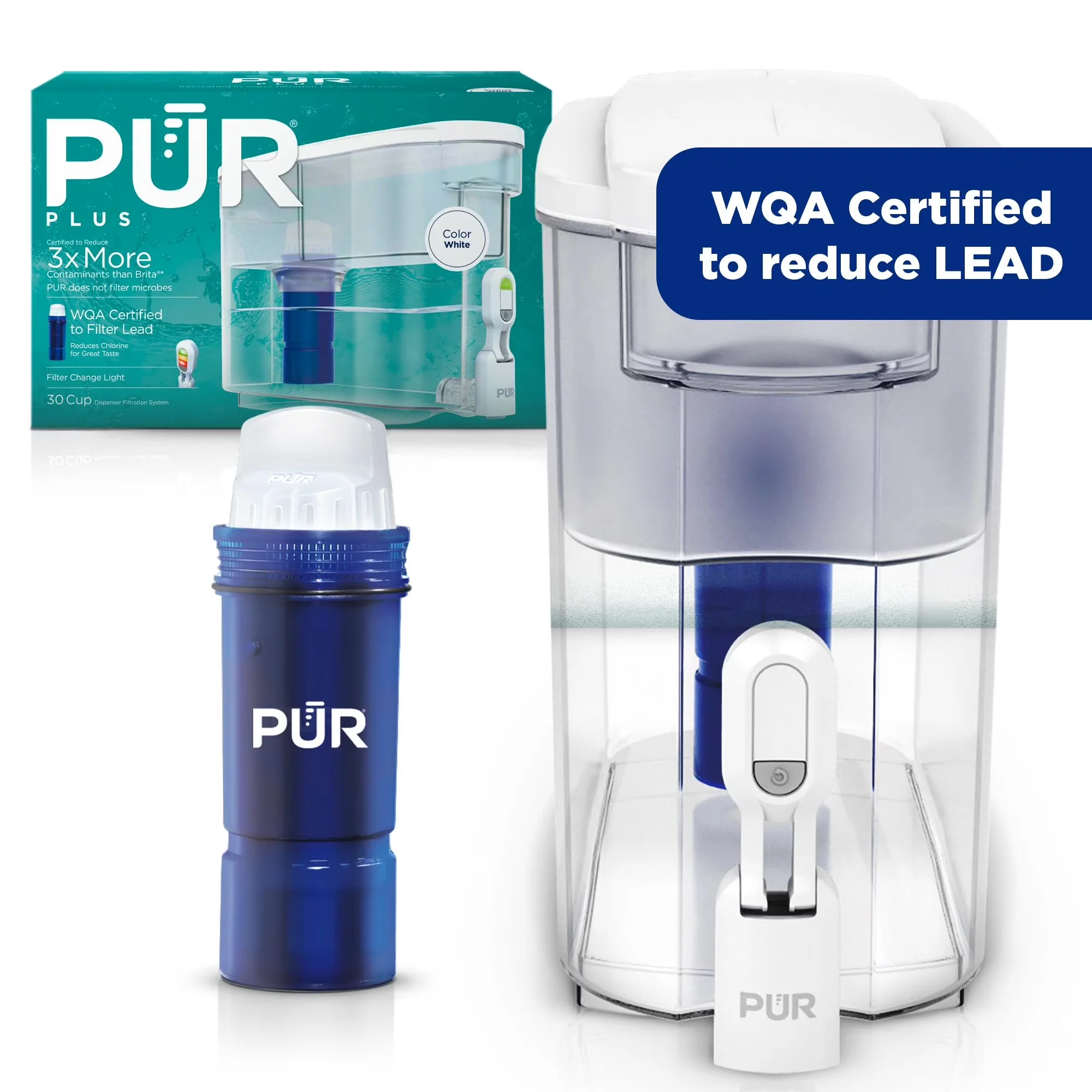 Water Filtration Innovative with Alarm, White - Plastic 30-Cup DS1811Z Model 20D881
