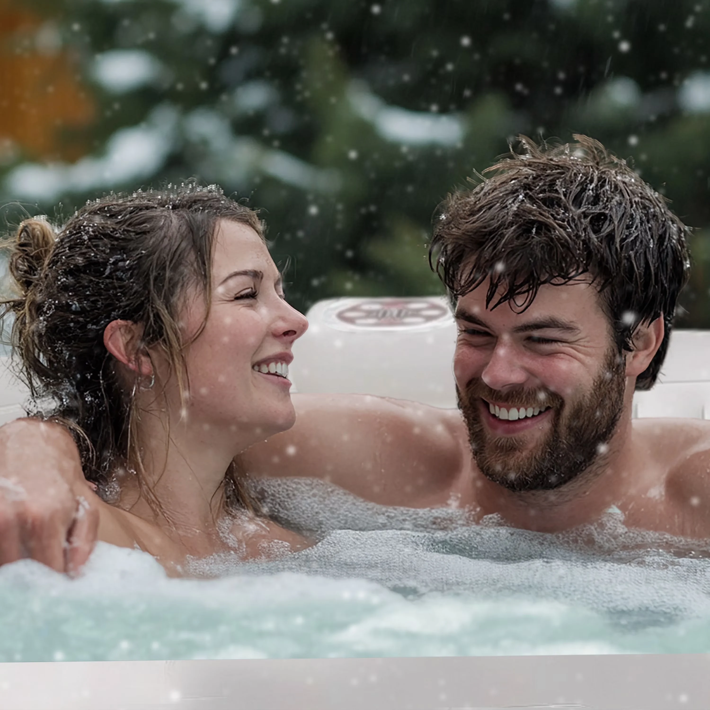 Quality Hot Tub with Inflatable, Cover - Black Person - Rustic Charm Model 2A2A2E