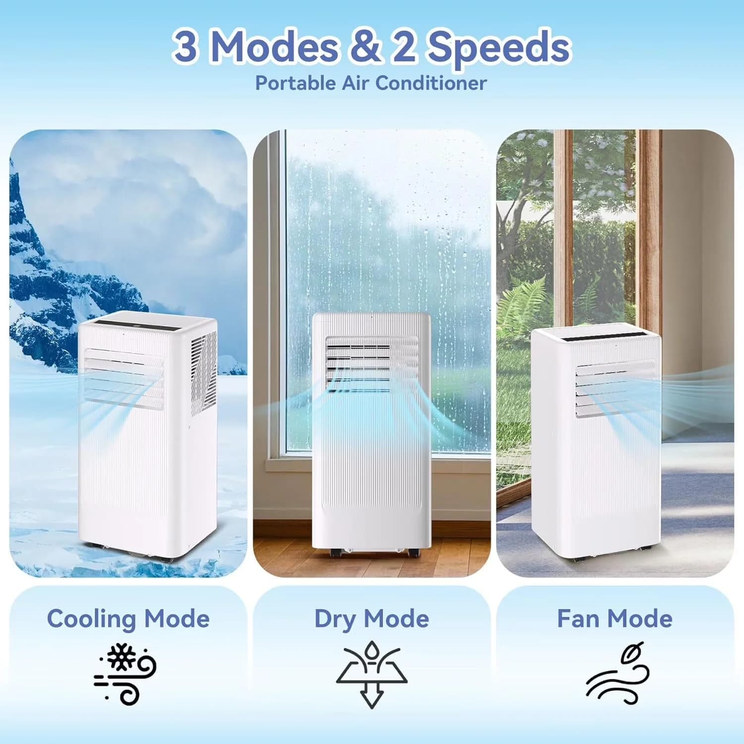 Innovative Air Conditioner with 6000 BTU, Remote Controlled, Sleep Mode - White for Rooms Model 88B137