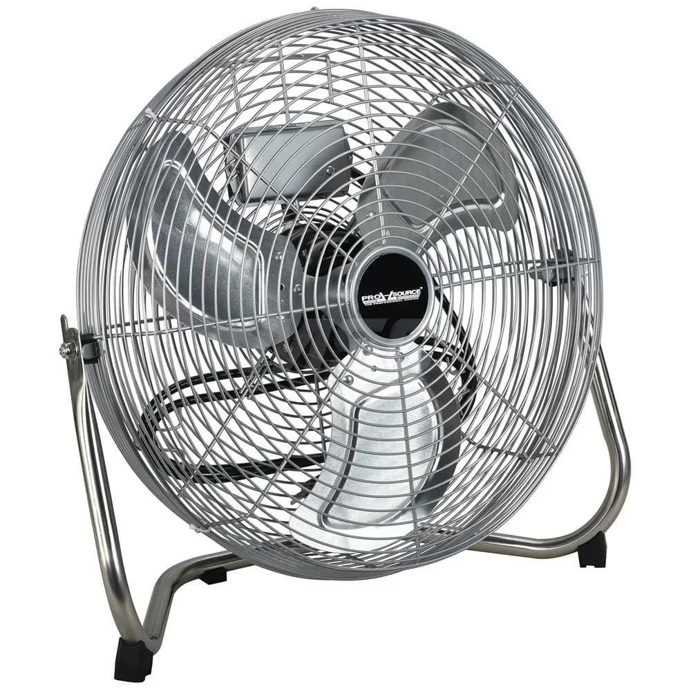 Compact Fans In Cooling with 5686 Max CFM, 18" Industrial Floor Fan, A rotary dial controls three speed - Silver Metal Model 715F13